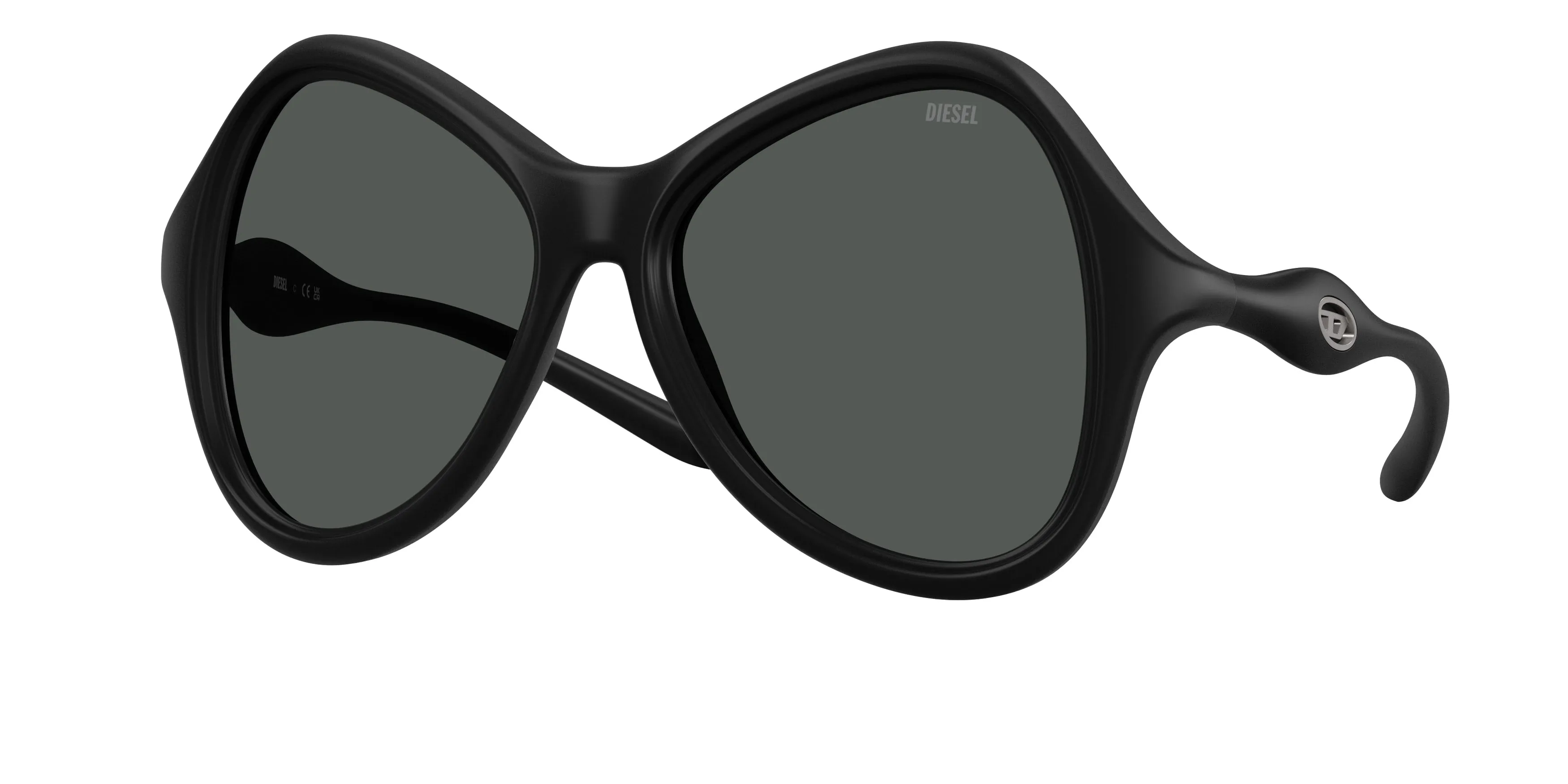 DIESEL DL3010U 200287 Occhiali da sole Iniettato Nero Grigio Cat Eye Normale - immagine 1