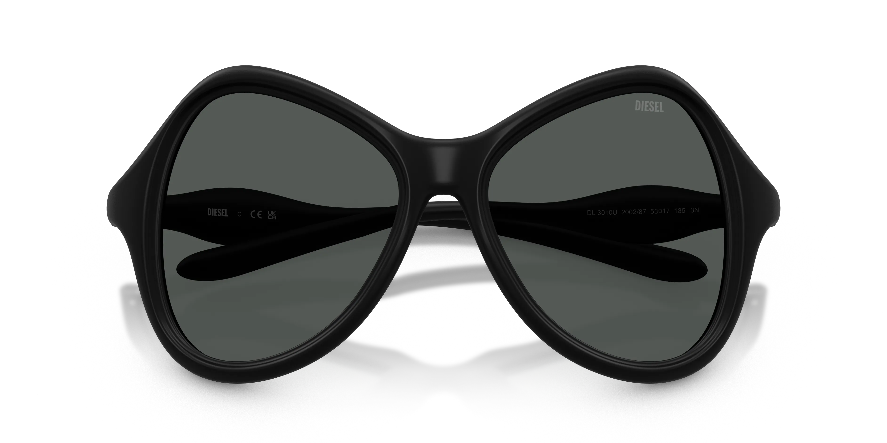 DIESEL DL3010U 200287 Occhiali da sole Iniettato Nero Grigio Cat Eye Normale - immagine 2