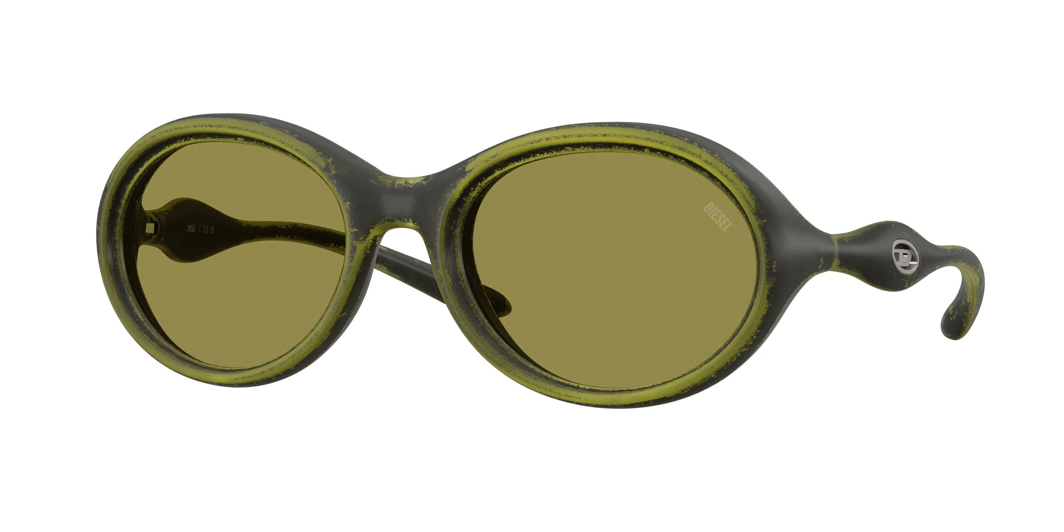 DIESEL DL3009U 511/2 Occhiali da sole Iniettato Multi-colore Verde Rotonda Normale - immagine 1