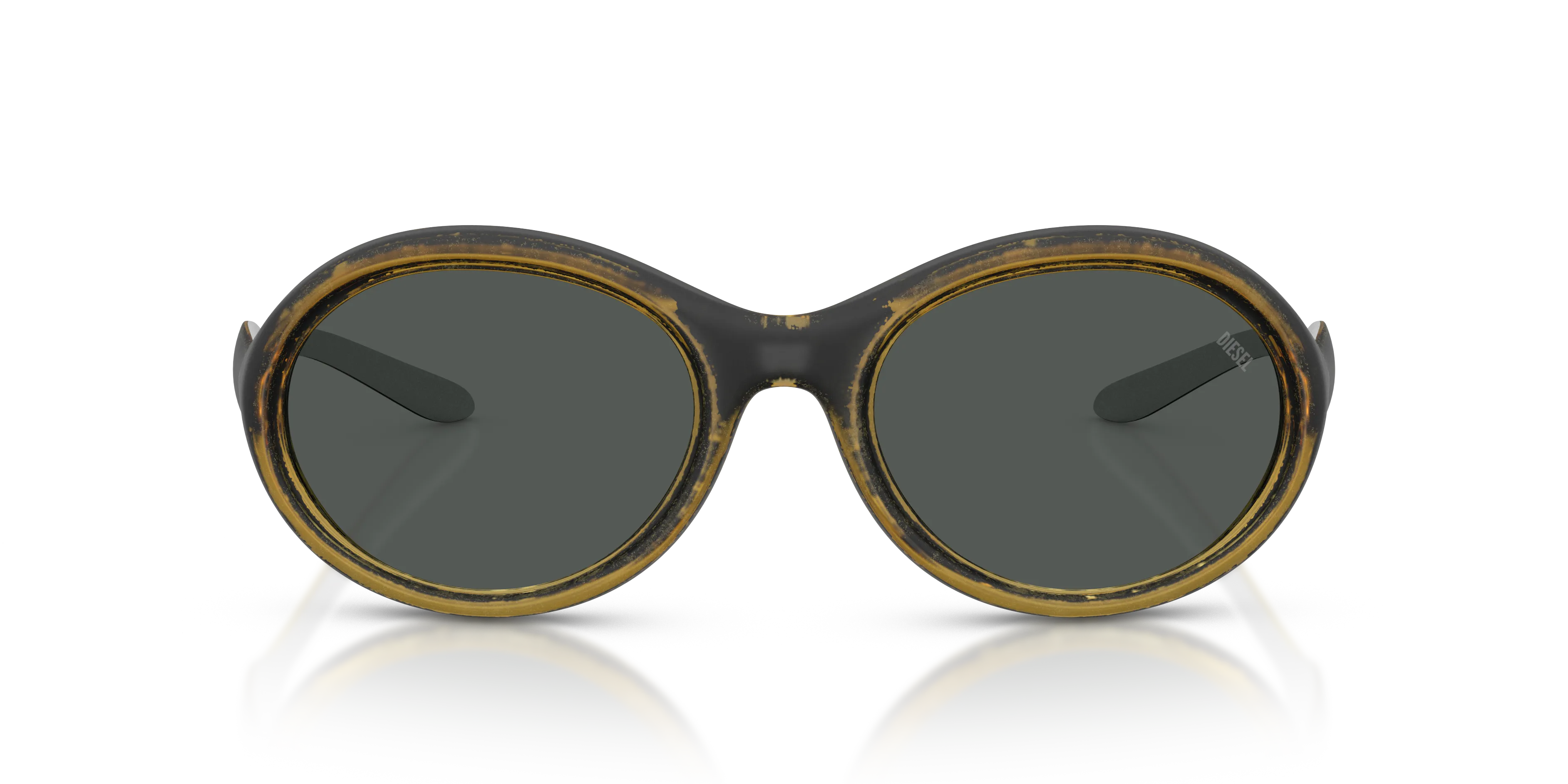 DIESEL DL3009U 203087 Occhiali da sole Iniettato Giallo Grigio Rotonda Normale - immagine 3