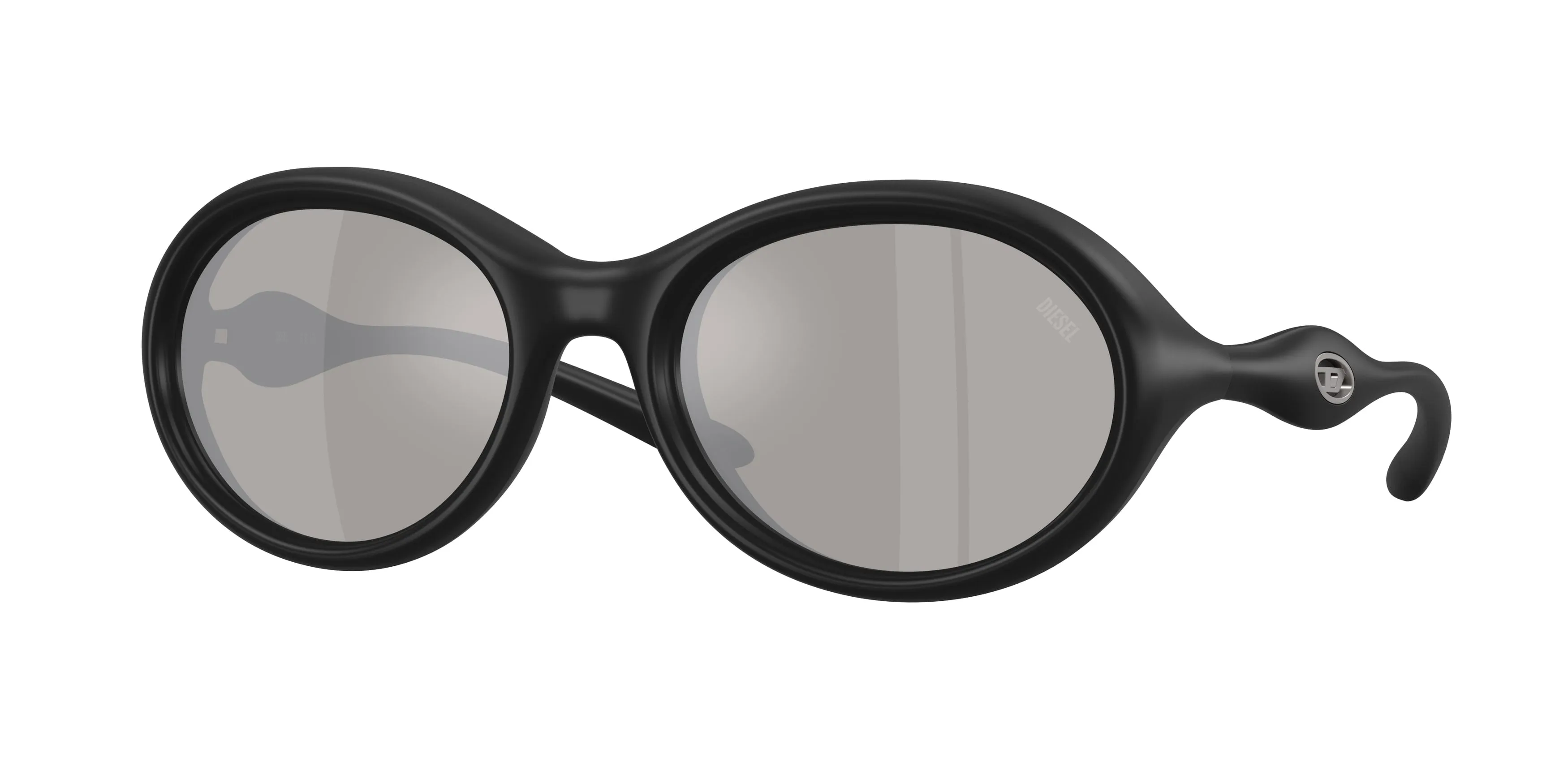 DIESEL DL3009U 20026G Occhiali da sole Iniettato Nero Grigio Rotonda Specchiate - immagine 1
