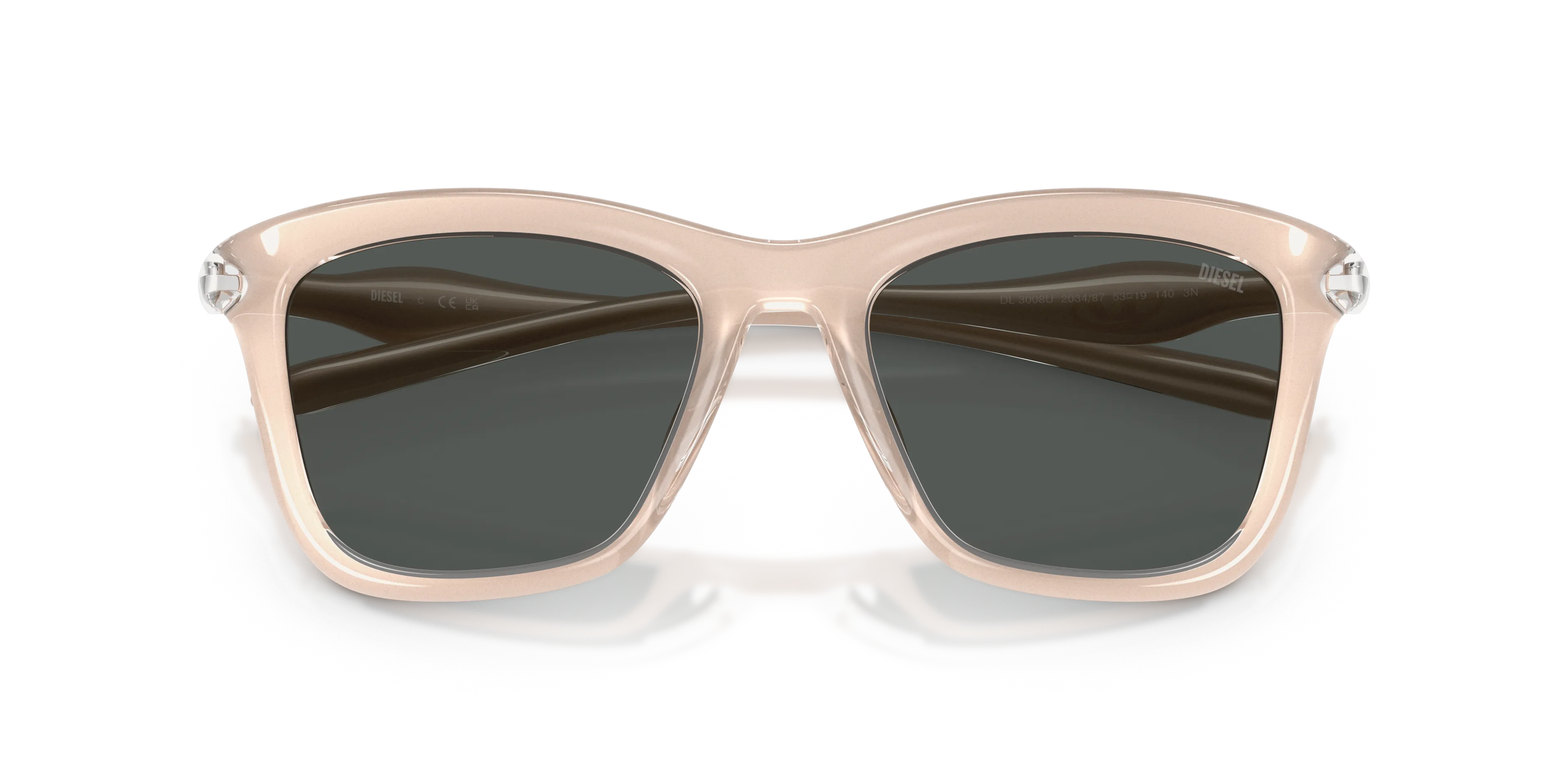 DIESEL DL3008U 203487 Occhiali da sole Iniettato Marrone Grigio Squadrata Normale - immagine 2