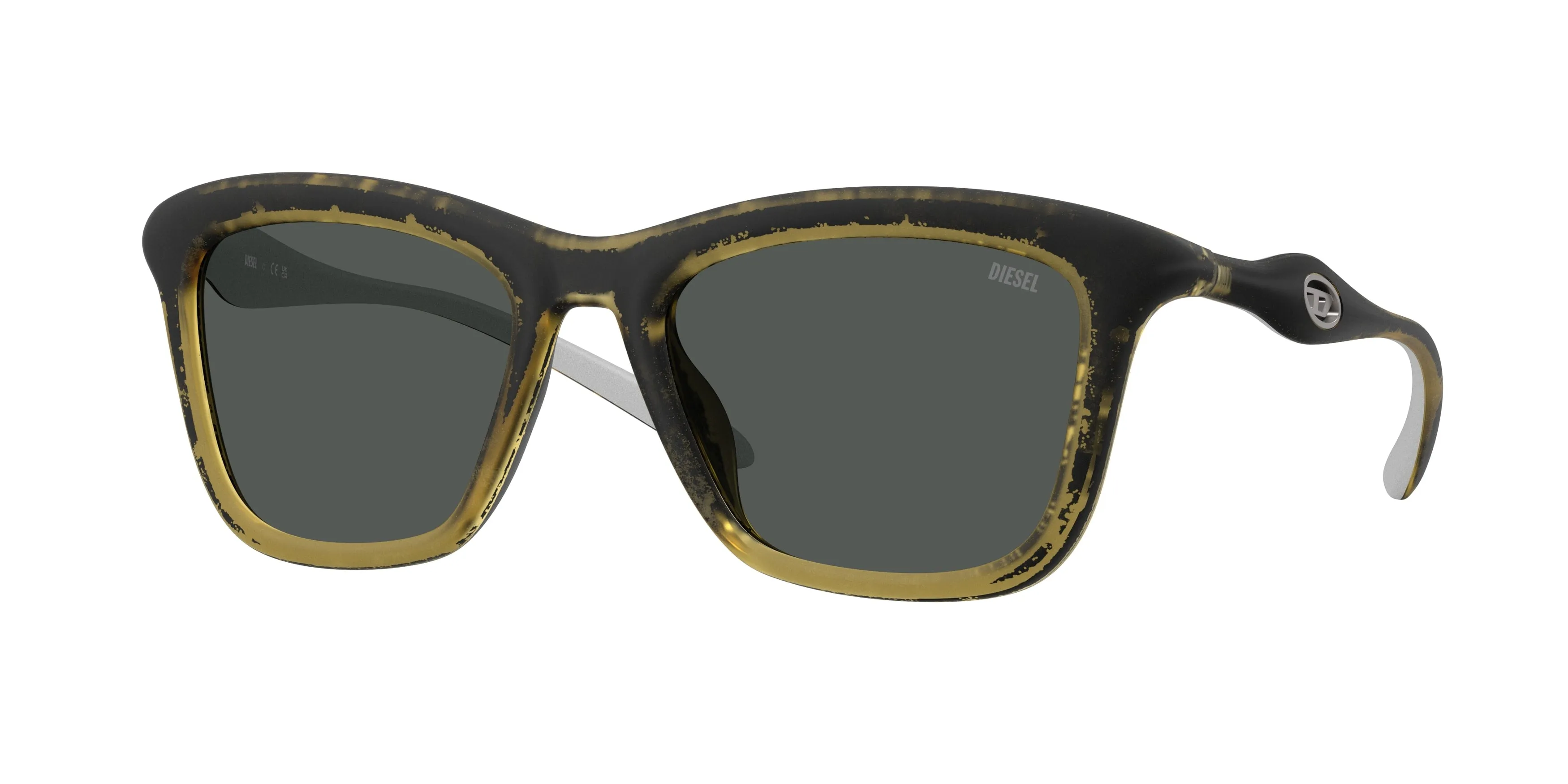 DIESEL DL3008U 203087 Occhiali da sole Iniettato Giallo Grigio Squadrata Normale - immagine 1