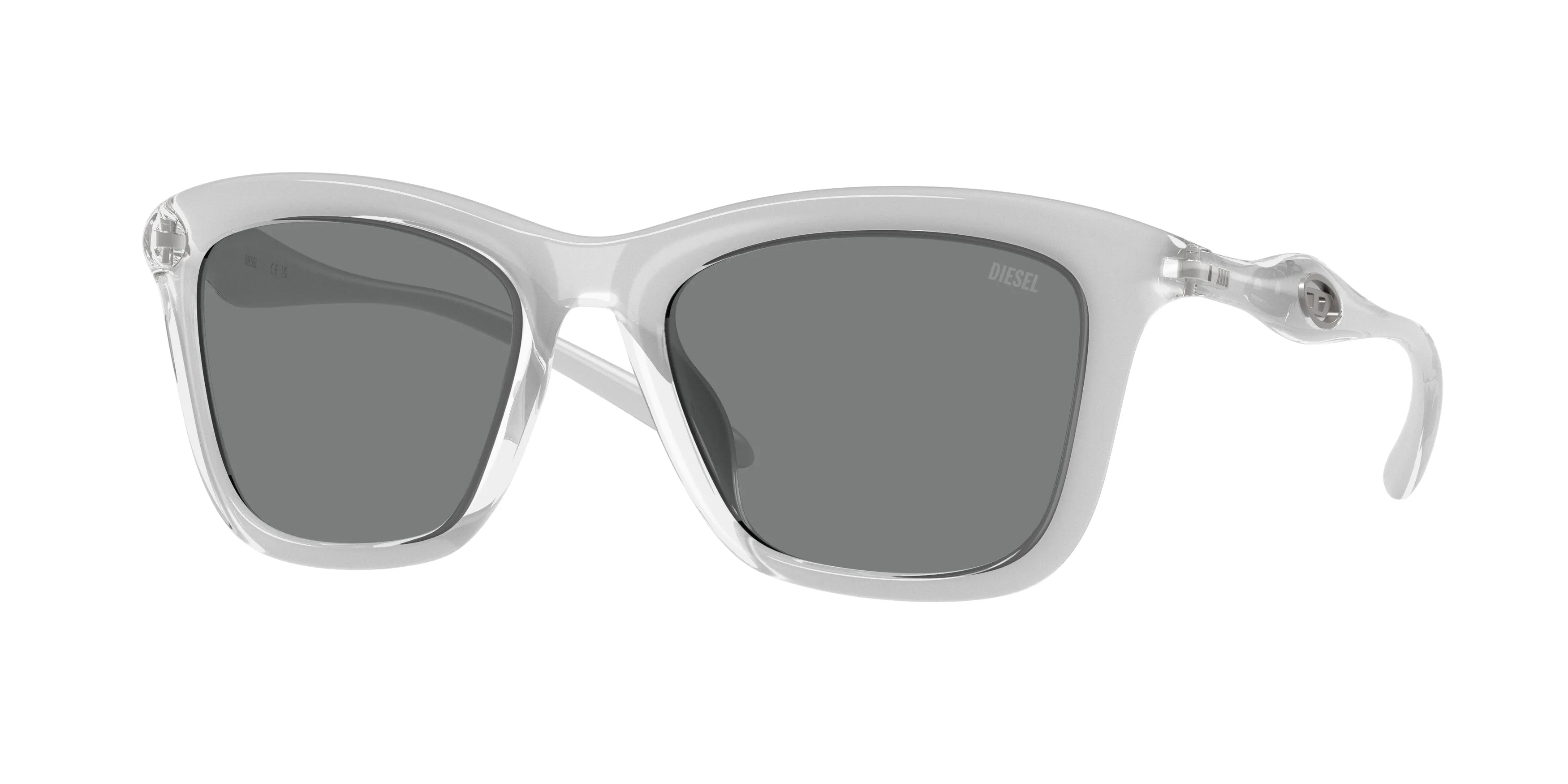 DIESEL DL3008U 202987 Occhiali da sole Iniettato Trasparente Grigio Squadrata Normale - immagine 1