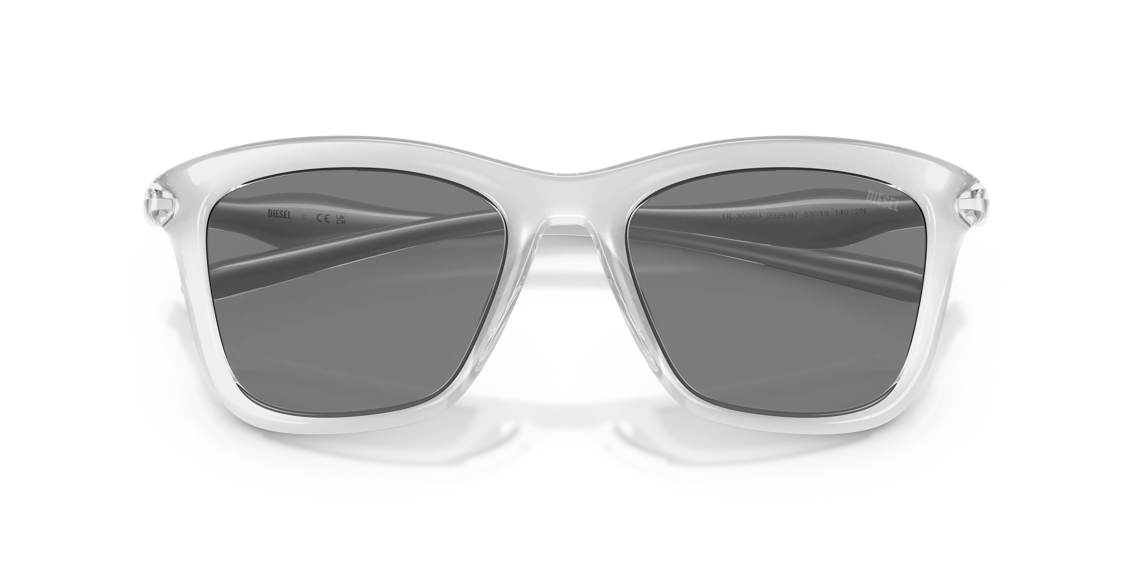 DIESEL DL3008U 202987 Occhiali da sole Iniettato Trasparente Grigio Squadrata Normale - immagine 2