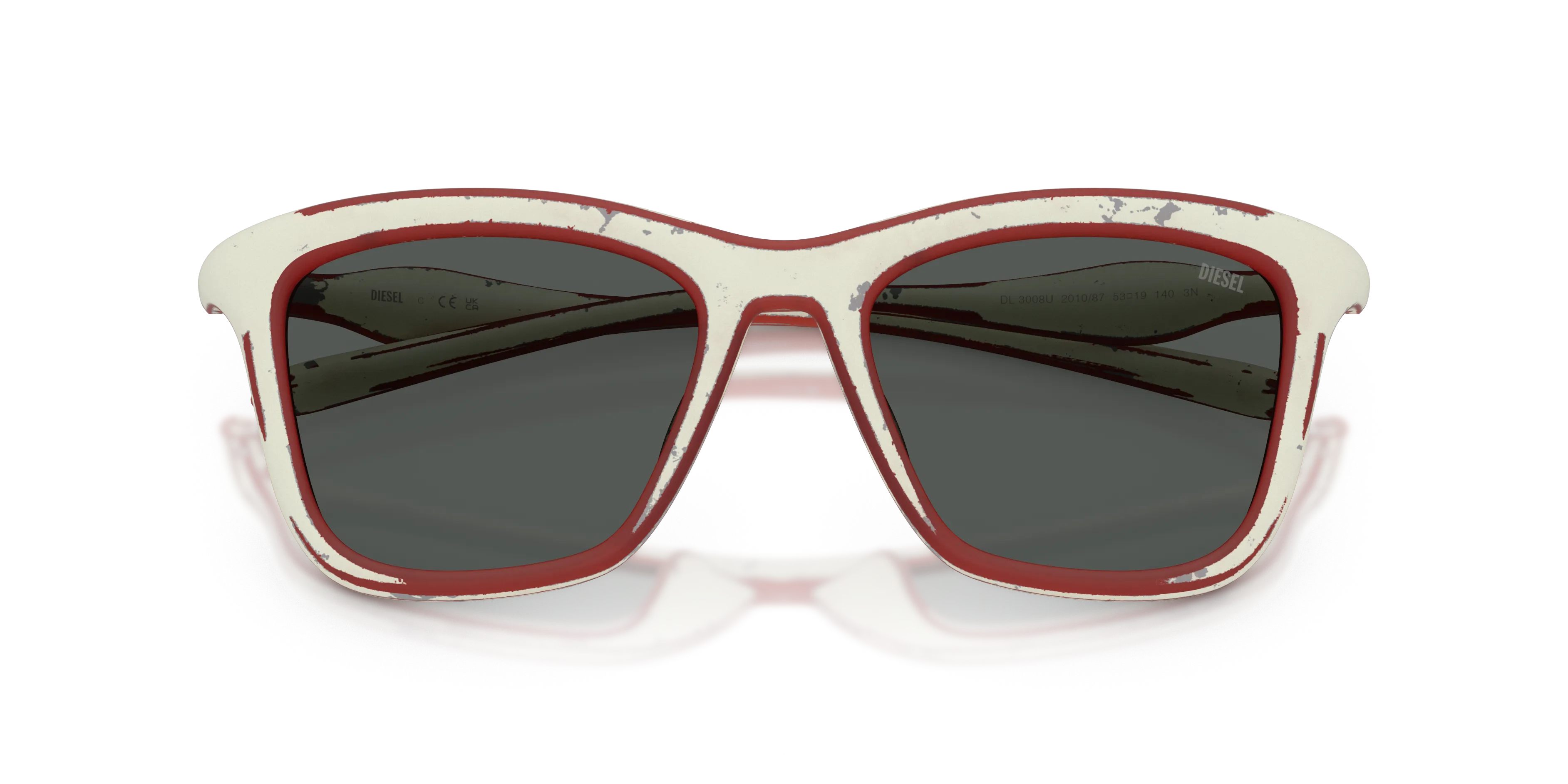 DIESEL DL3008U 201087 Occhiali da sole Iniettato Bianco Grigio Squadrata Normale - immagine 2