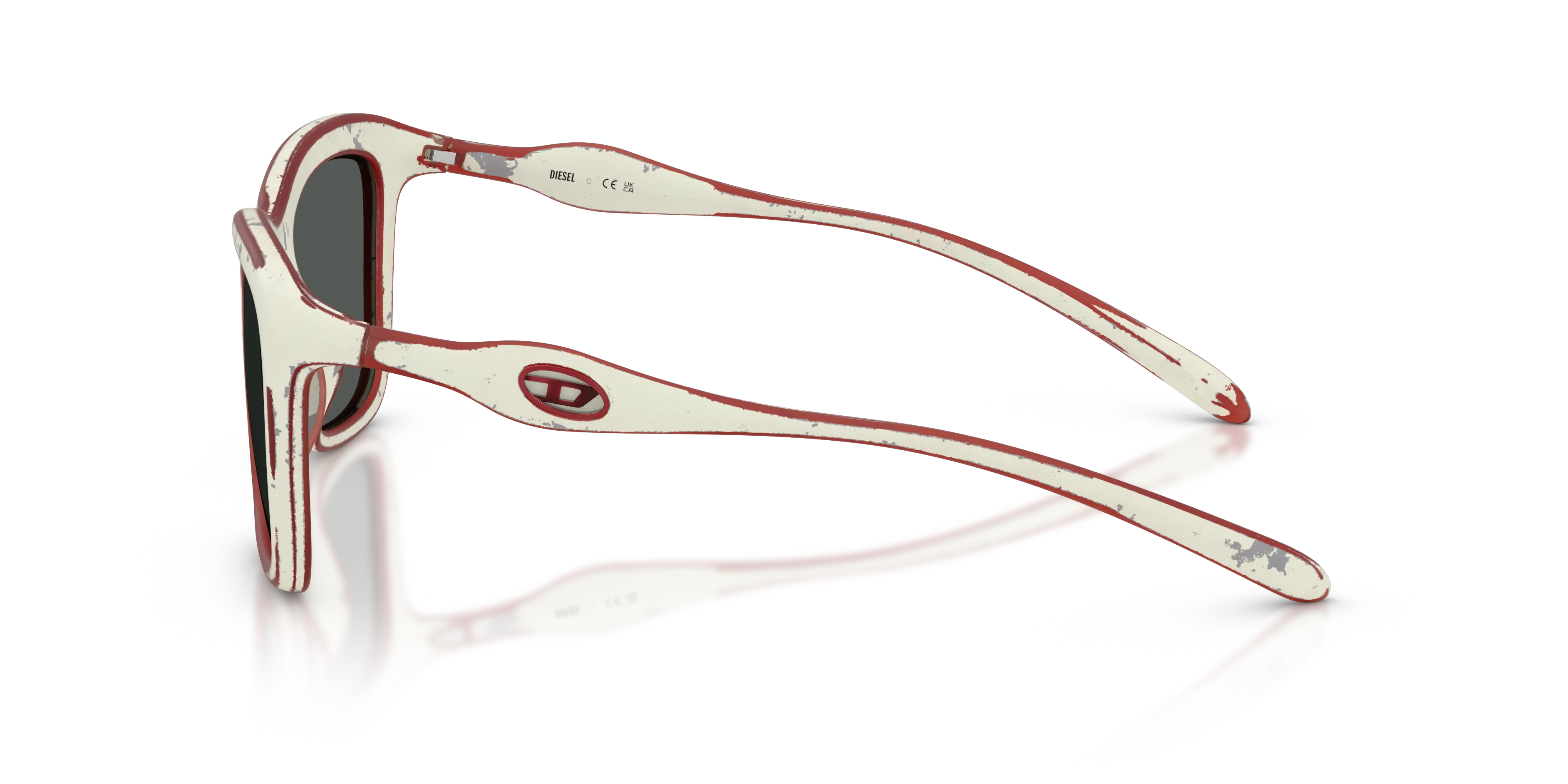 DIESEL DL3008U 201087 Occhiali da sole Iniettato Bianco Grigio Squadrata Normale - immagine 4