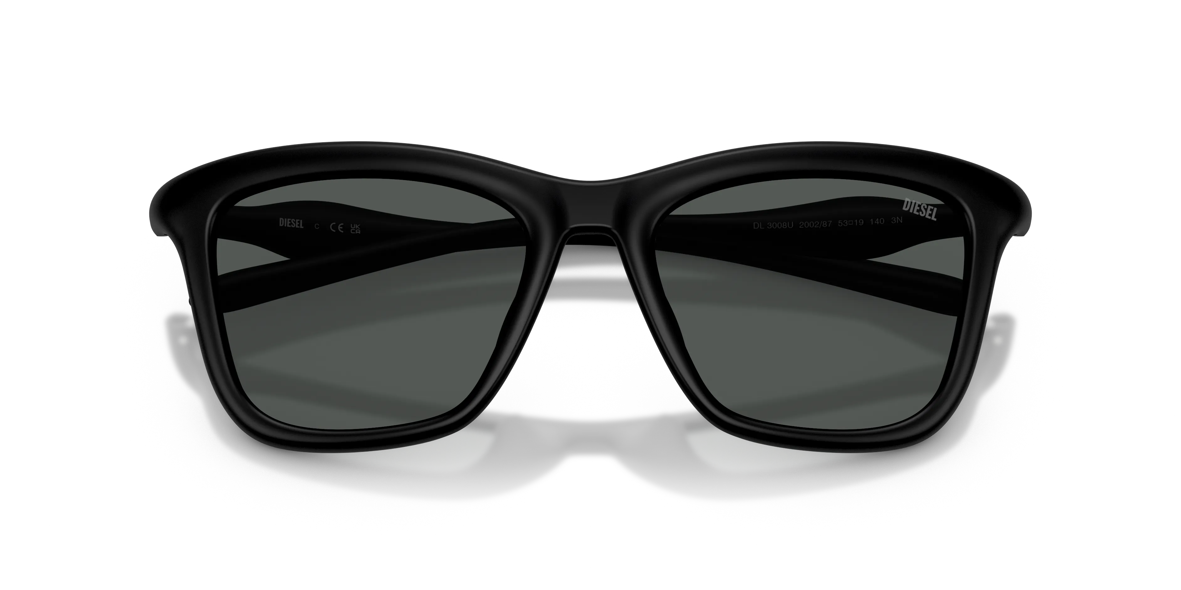 DIESEL DL3008U 200287 Occhiali da sole Iniettato Nero Grigio Squadrata Normale - immagine 2
