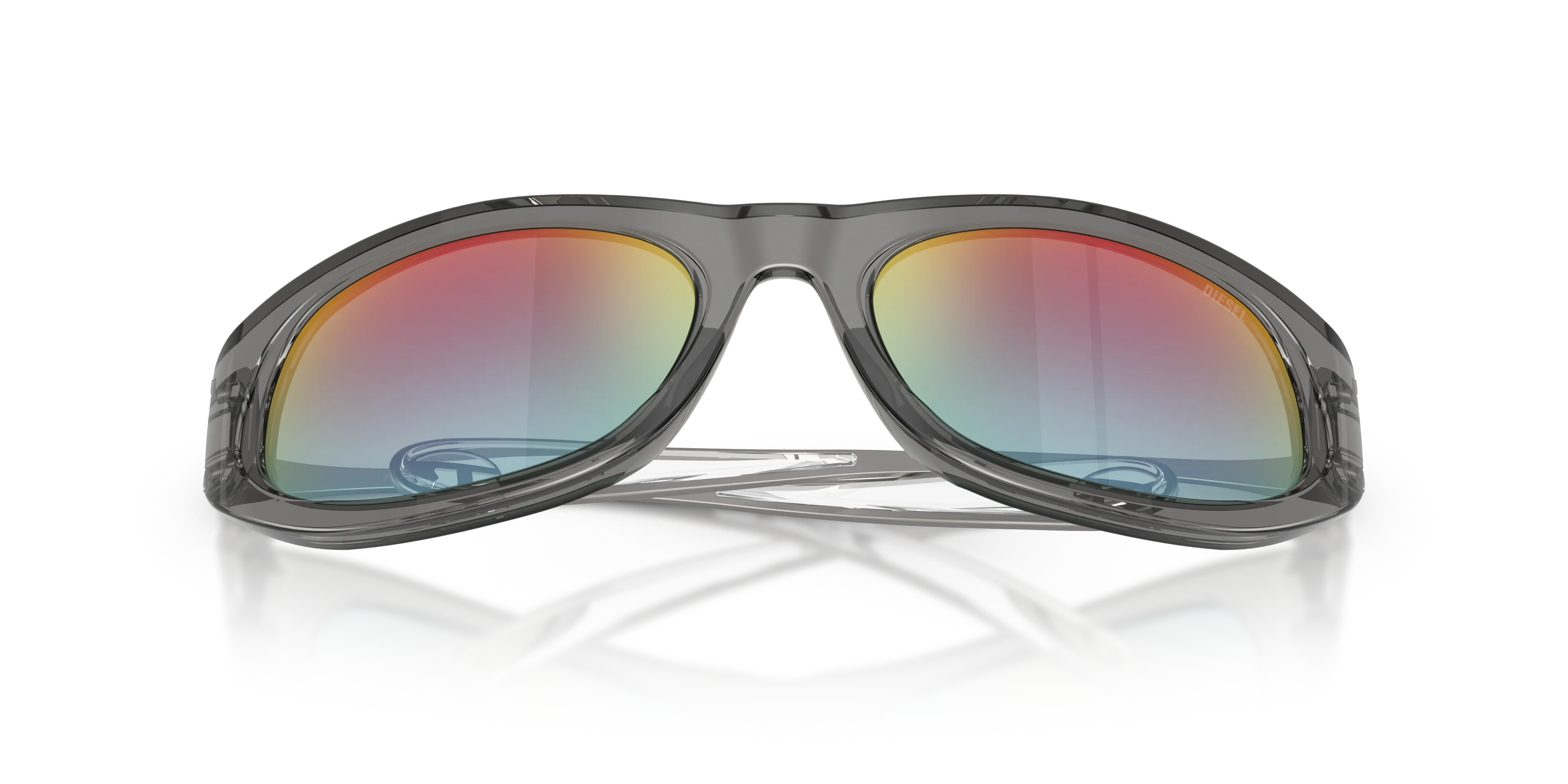 DIESEL DL2007U 2027B6 Occhiali da sole Acetato Grigio Marrone Cat Eye Normale Specchiato - immagine 2