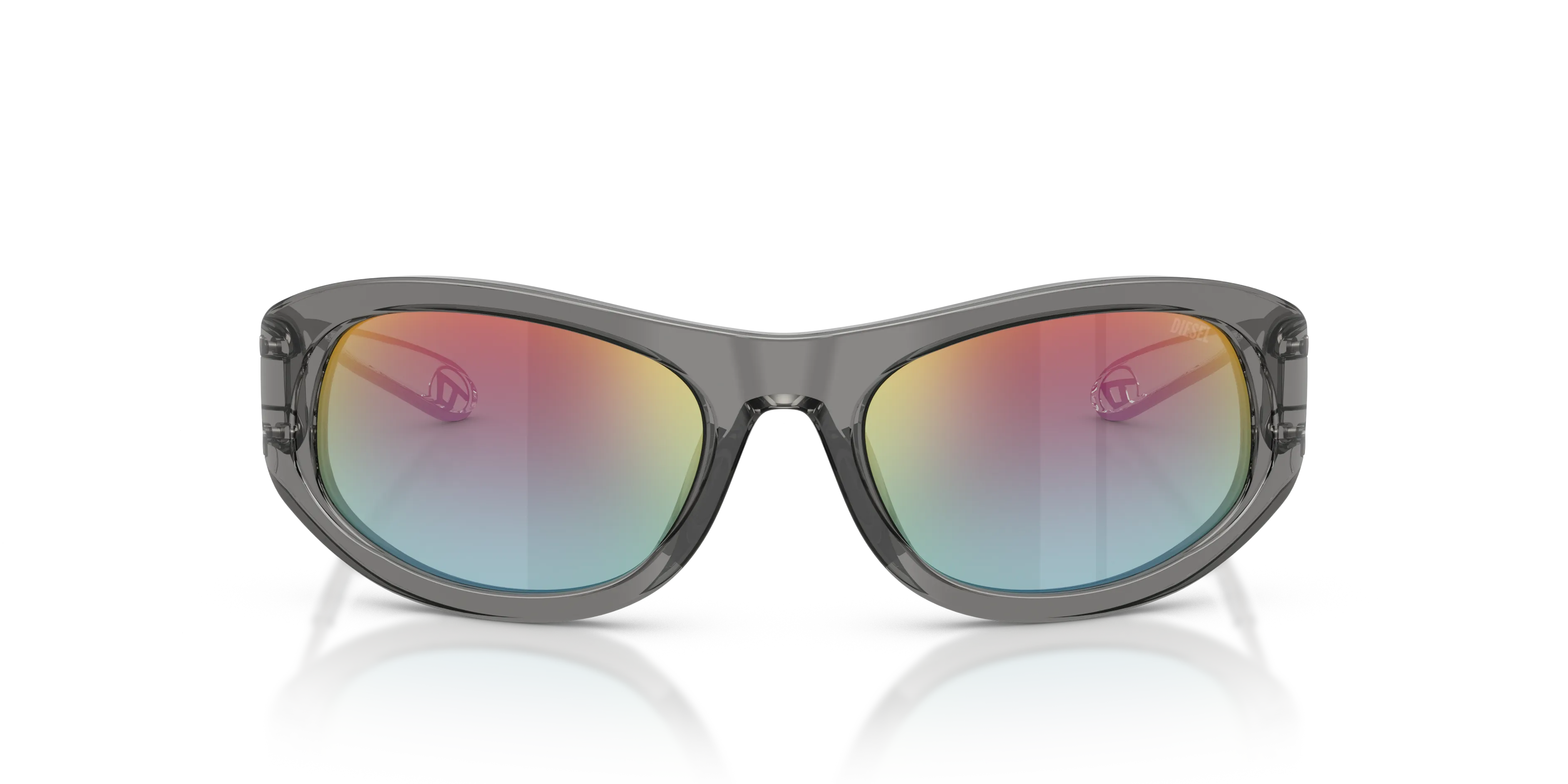 DIESEL DL2007U 2027B6 Occhiali da sole Acetato Grigio Marrone Cat Eye Normale Specchiato - immagine 3