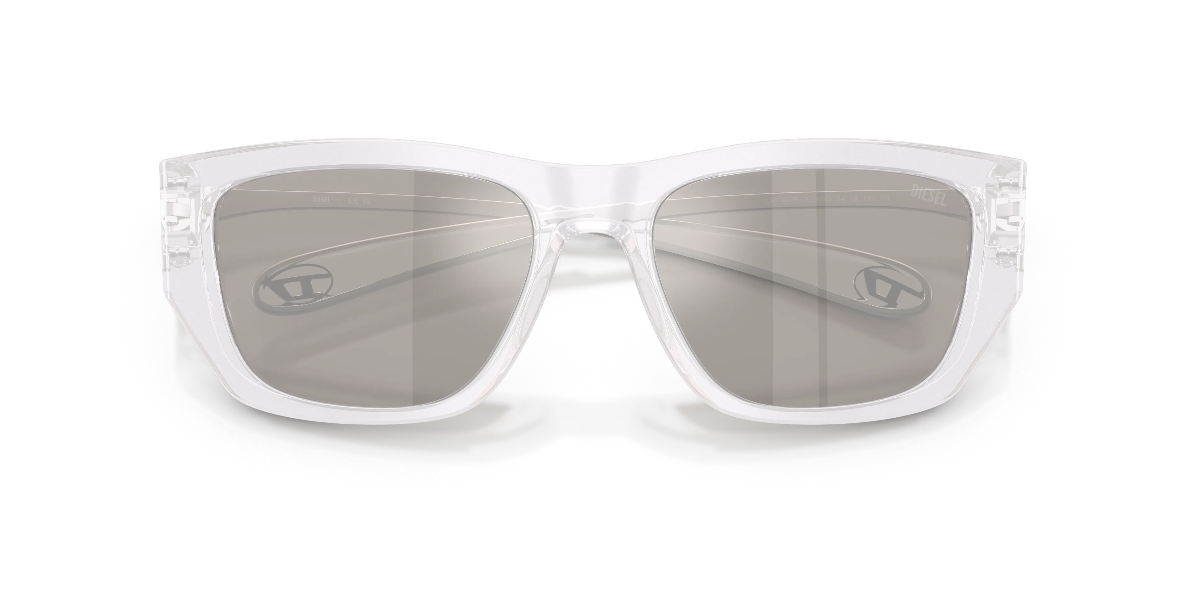 DIESEL DL2006 20286G Occhiali da sole Acetato Bianco Argento Squadrata Normale - immagine 2