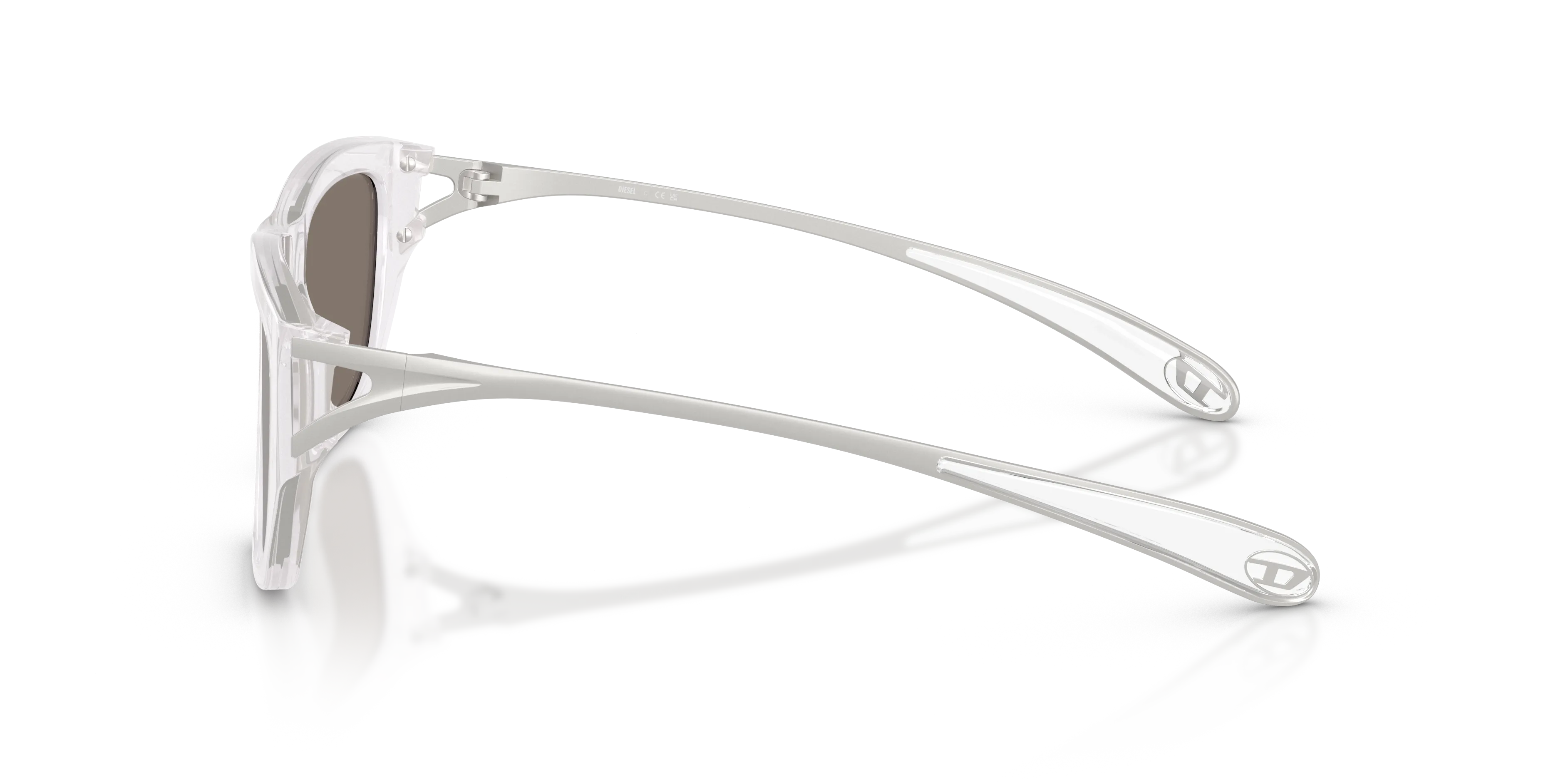 DIESEL DL2006 20286G Occhiali da sole Acetato Bianco Argento Squadrata Normale - immagine 4