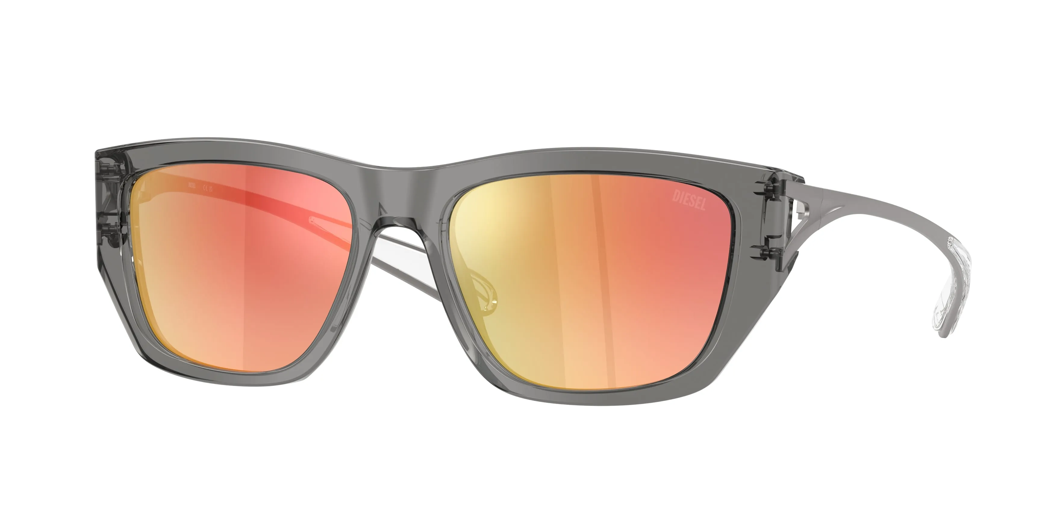 DIESEL DL2006 2027B6 Occhiali da sole Acetato Grigio Marrone Squadrata Normale Specchiato - immagine 1