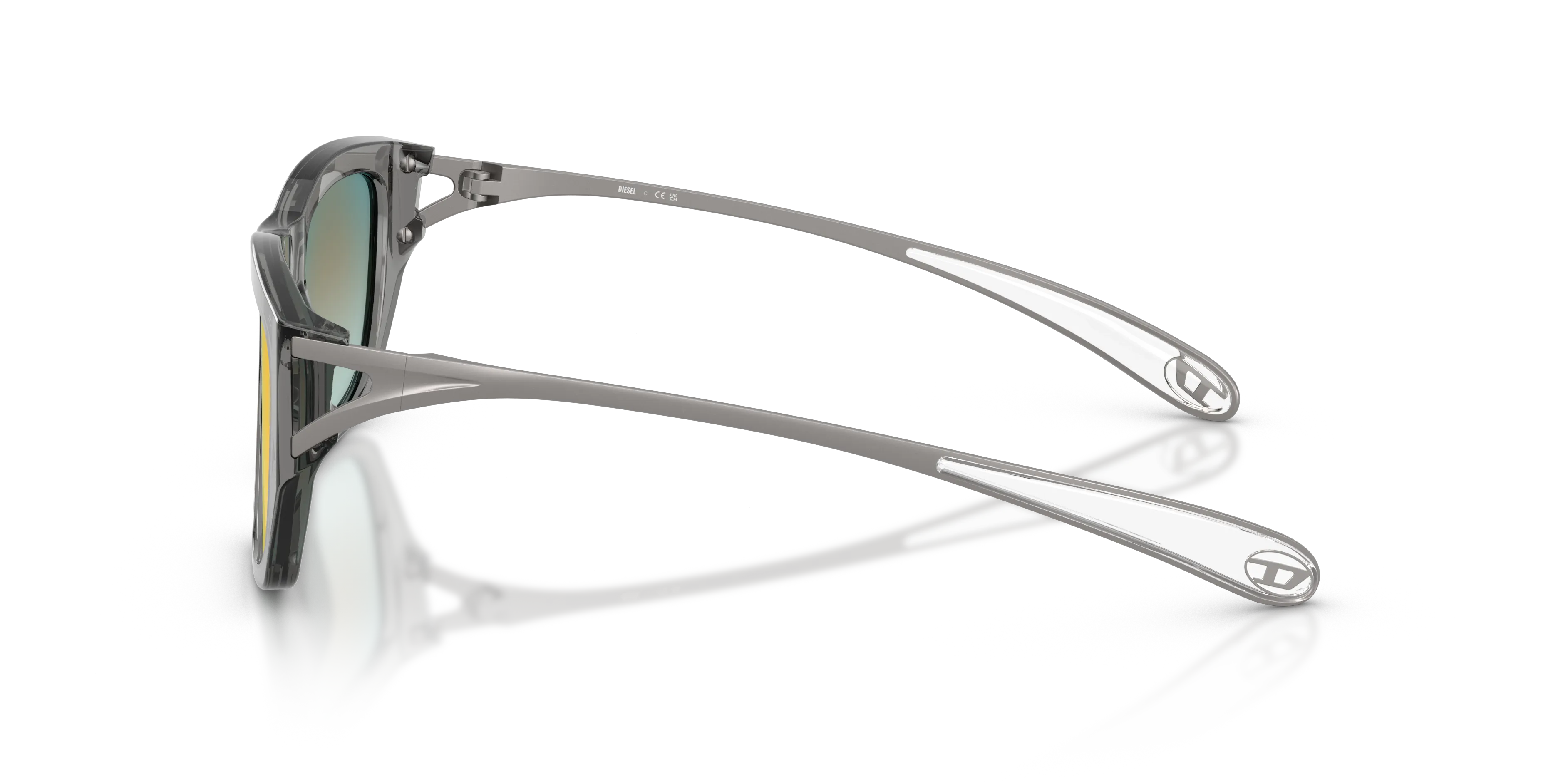 DIESEL DL2006 2027B6 Occhiali da sole Acetato Grigio Marrone Squadrata Normale Specchiato - immagine 4