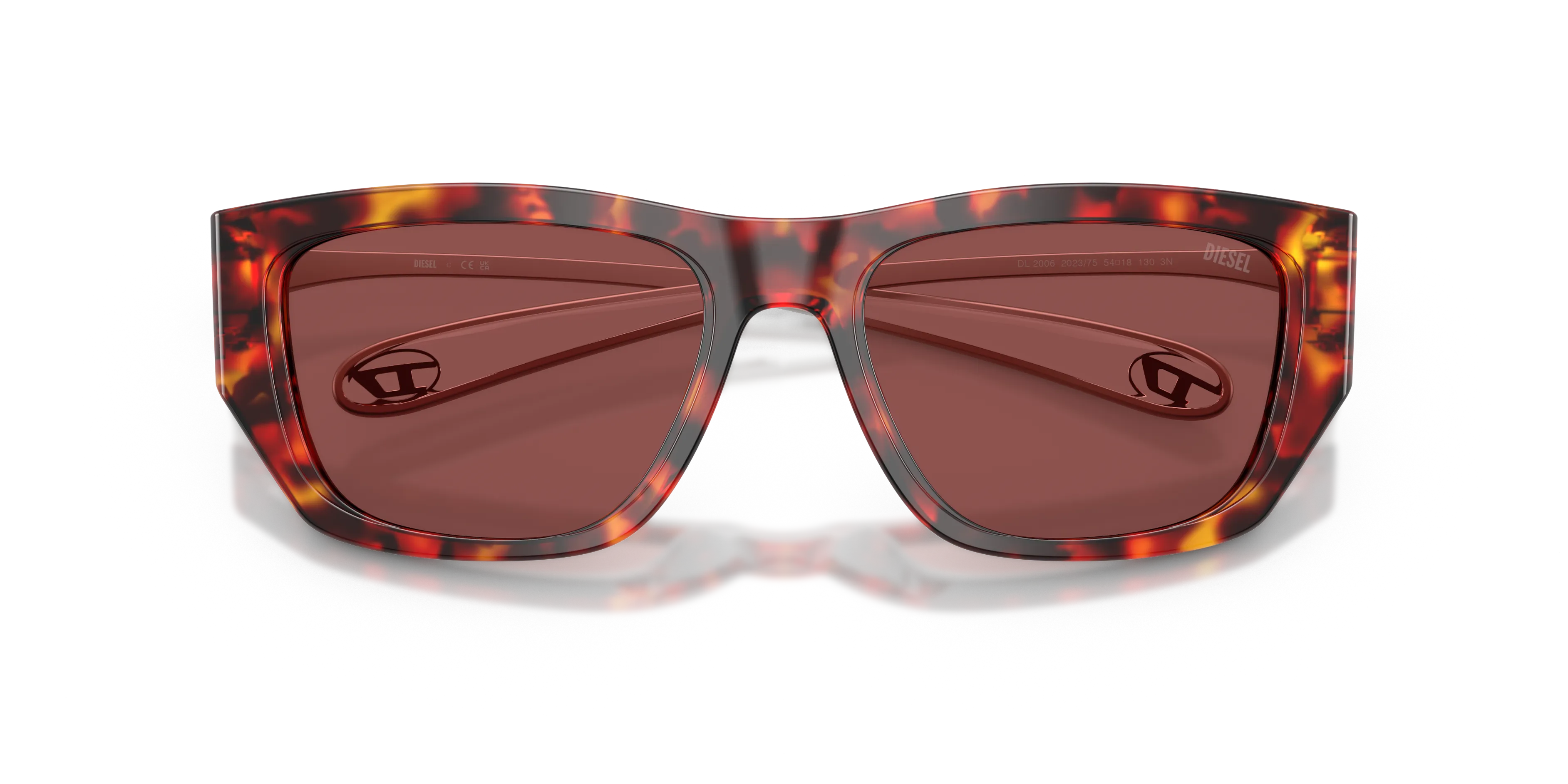 DIESEL DL2006 202375 Occhiali da sole Acetato Rosso Viola Squadrata Normale - immagine 2