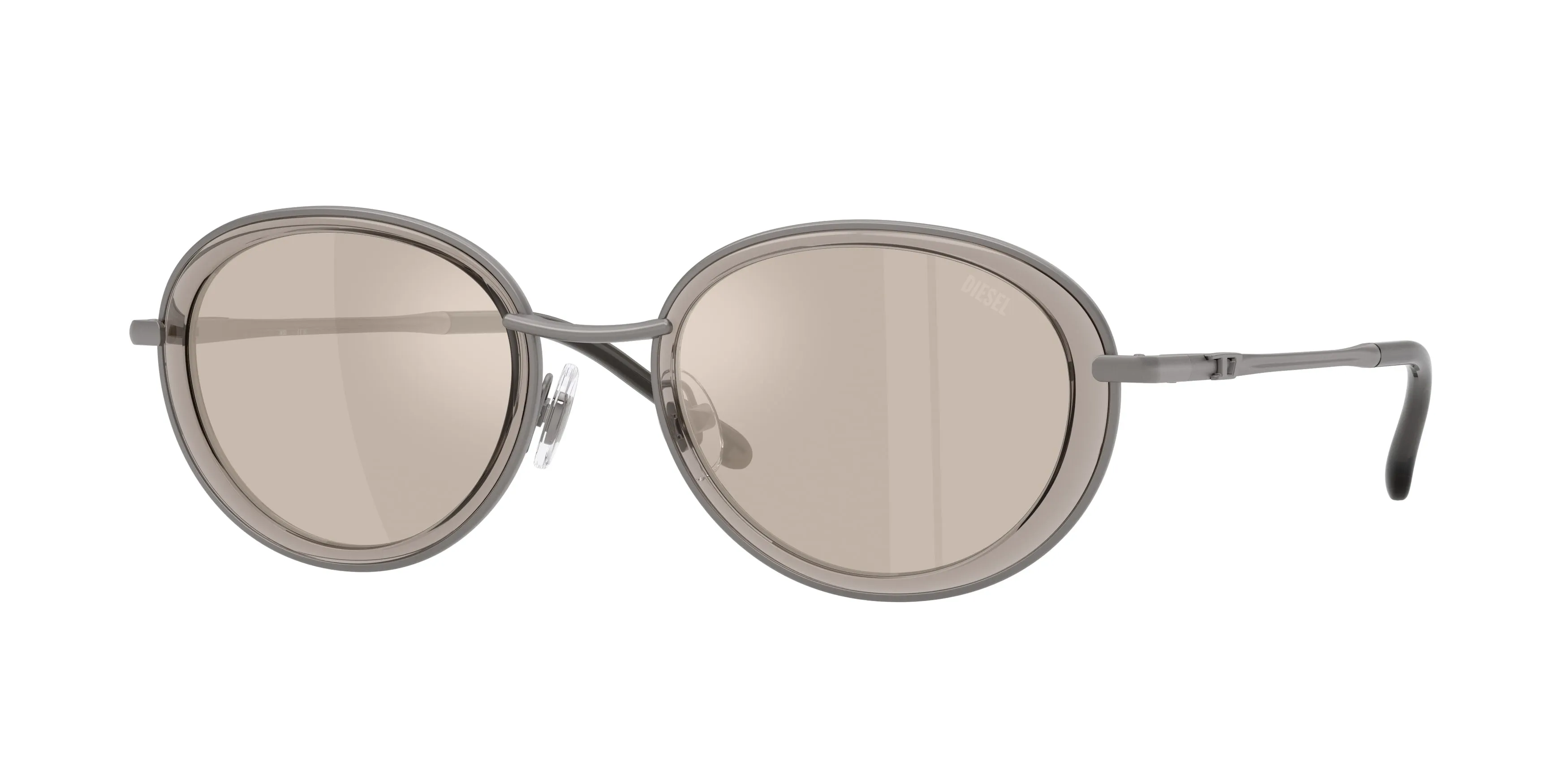 DIESEL DL1018 10096G Occhiali da sole Metallo Grigio Argento Rotonda Normale Specchiato - immagine 1