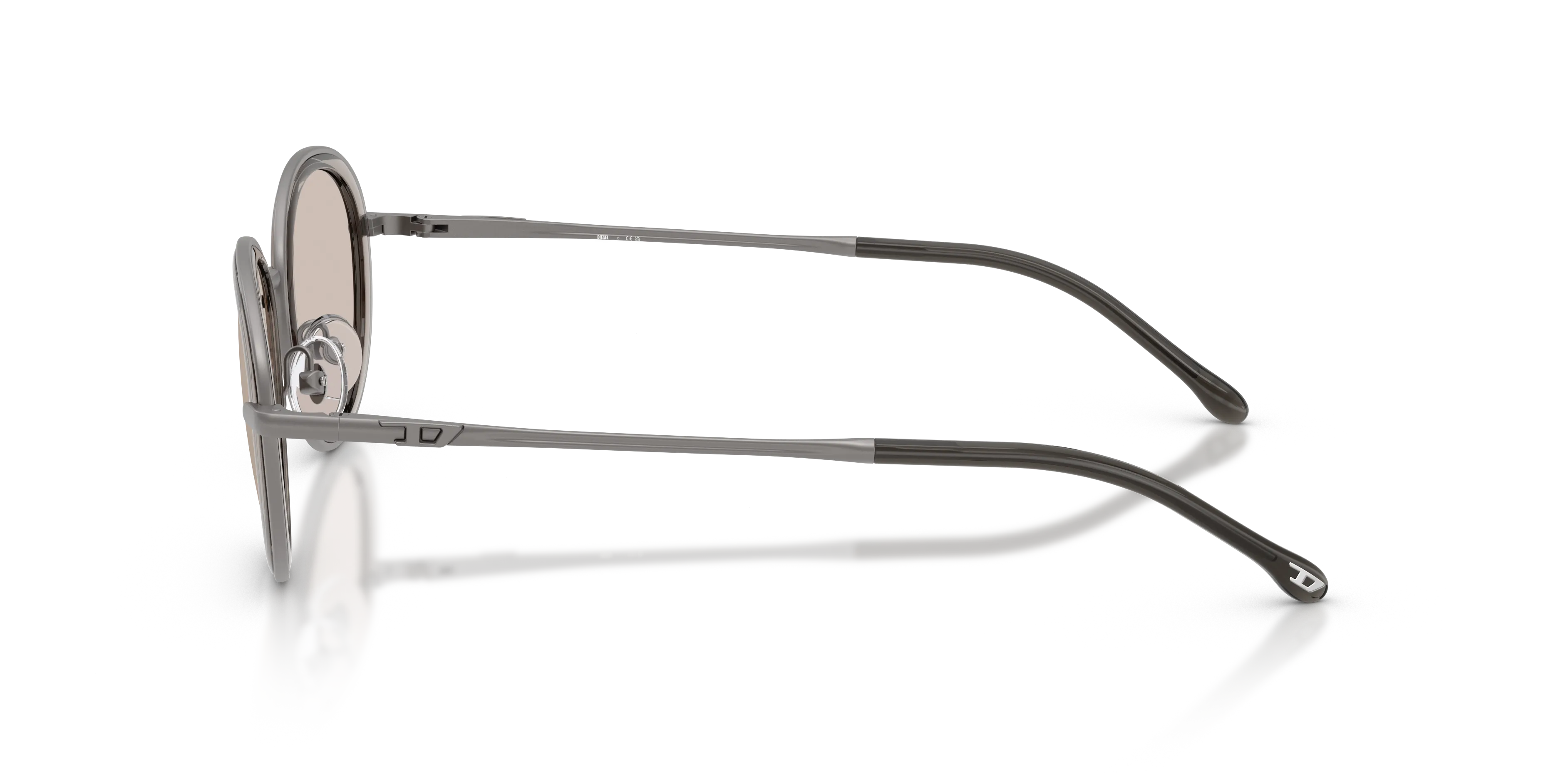 DIESEL DL1018 10096G Occhiali da sole Metallo Grigio Argento Rotonda Normale Specchiato - immagine 4