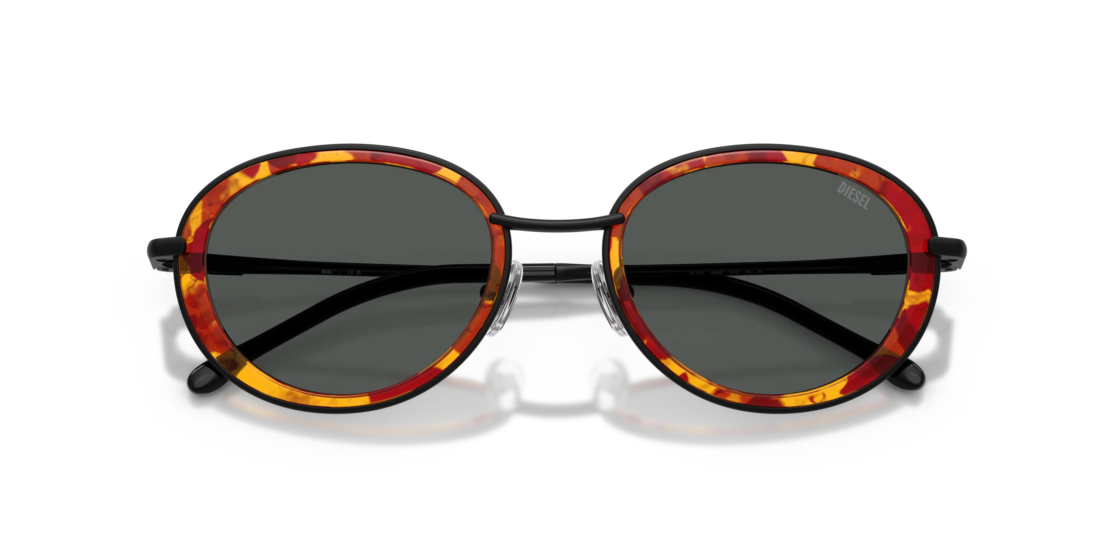 DIESEL DL1018 100887 Occhiali da sole Metallo Nero Grigio Rotonda Normale - immagine 2