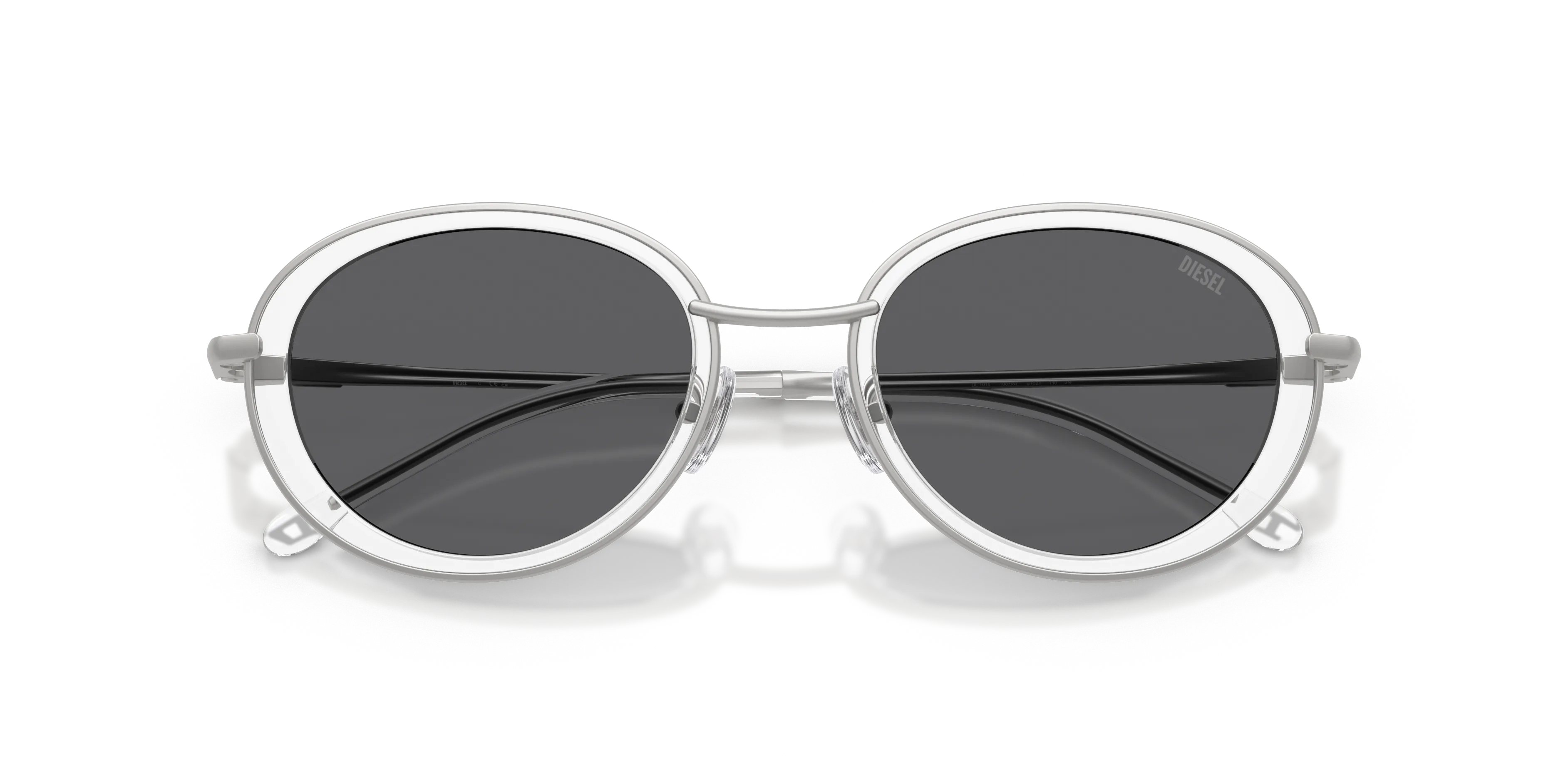 DIESEL DL1018 100787 Occhiali da sole Metallo Argento Grigio Rotonda Normale - immagine 2