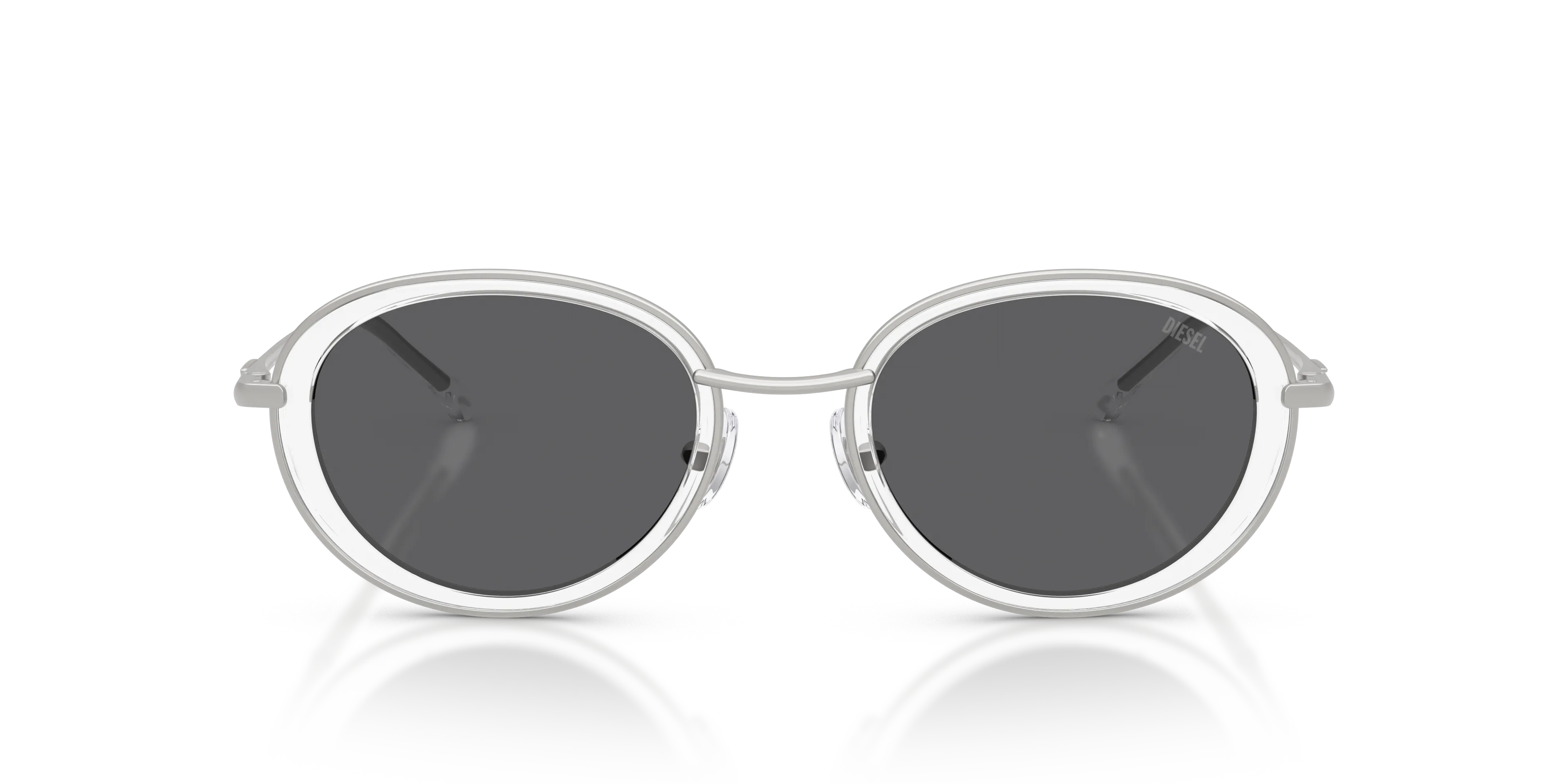 DIESEL DL1018 100787 Occhiali da sole Metallo Argento Grigio Rotonda Normale - immagine 3