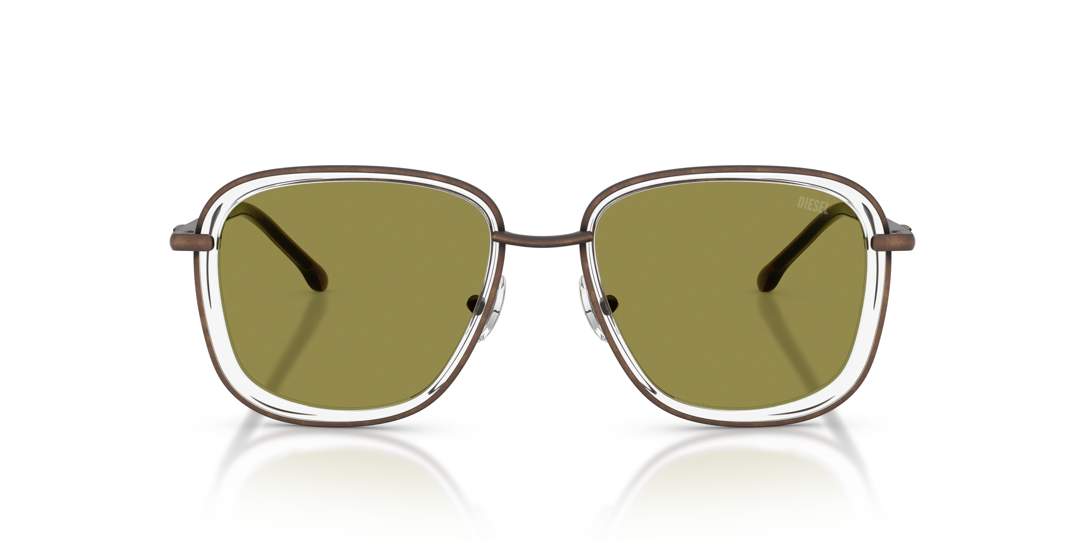 DIESEL DL1017 1040/2 Occhiali da sole Metallo Marrone Verde Squadrata Normale - immagine 3