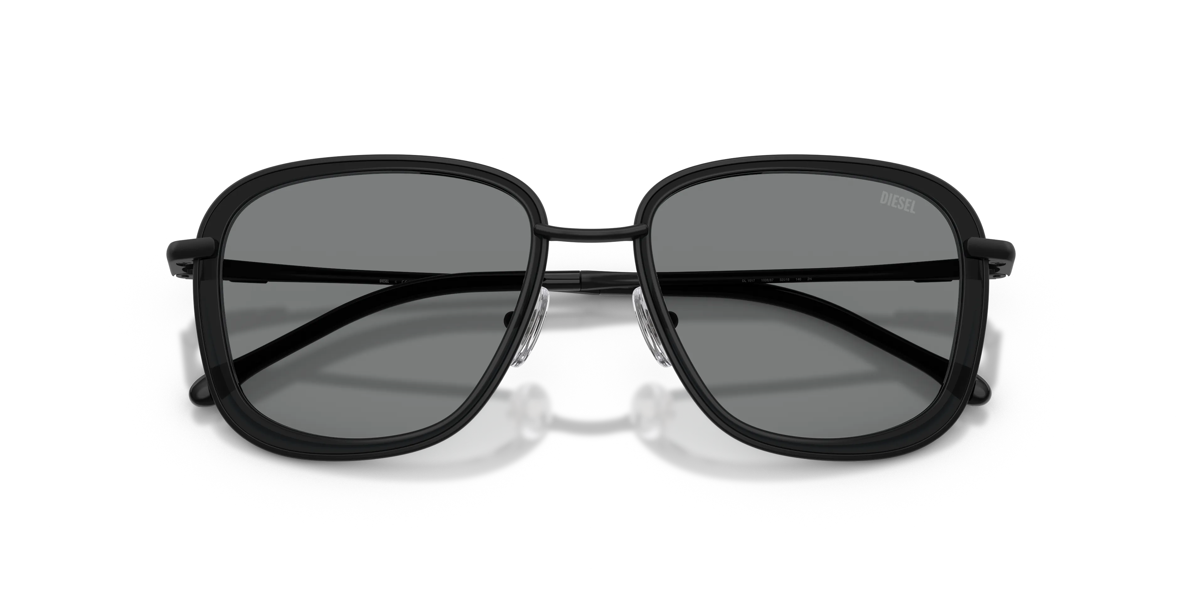 DIESEL DL1017 100887 Occhiali da sole Metallo Nero Grigio Squadrata Normale - immagine 2