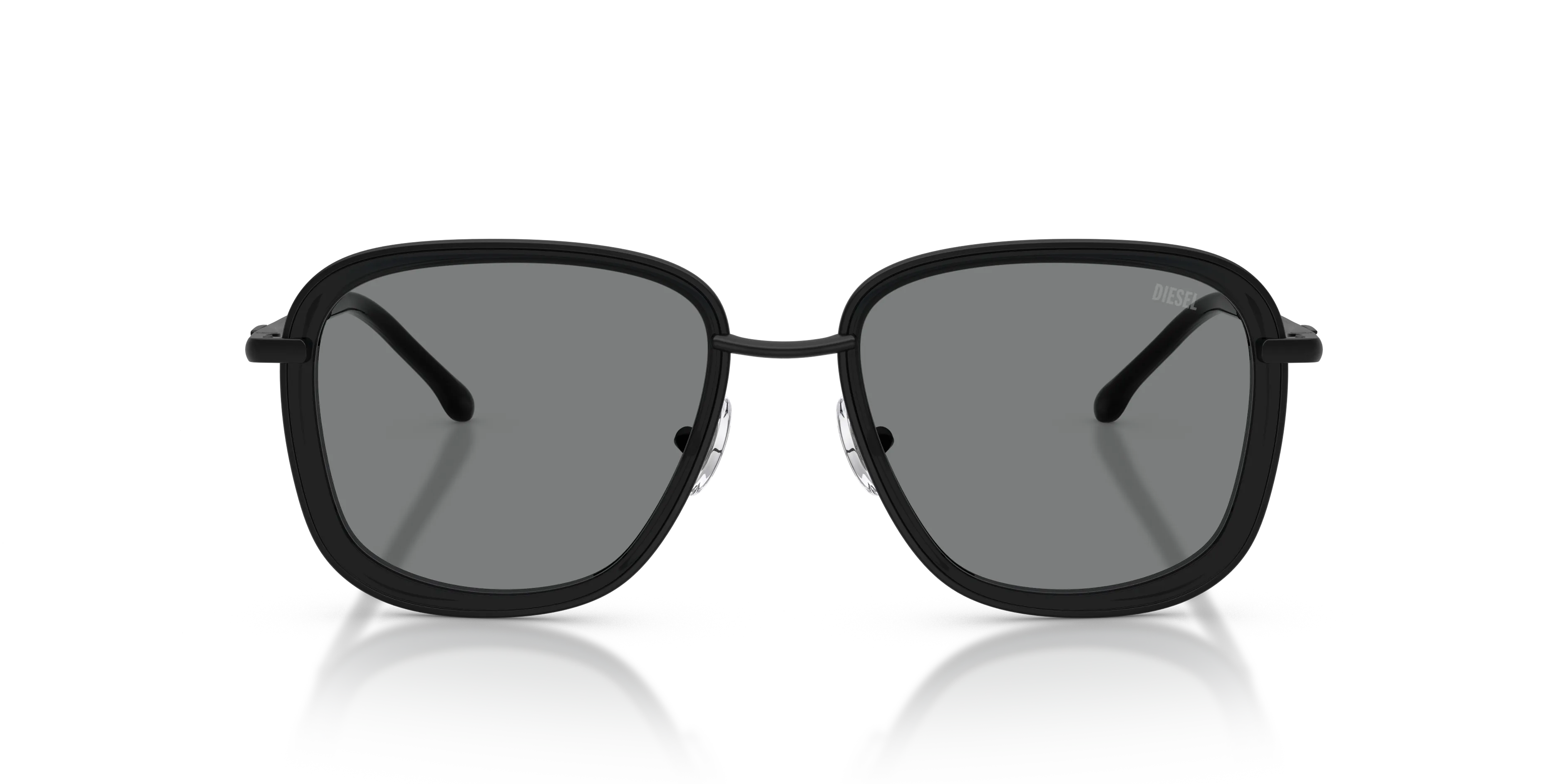DIESEL DL1017 100887 Occhiali da sole Metallo Nero Grigio Squadrata Normale - immagine 3
