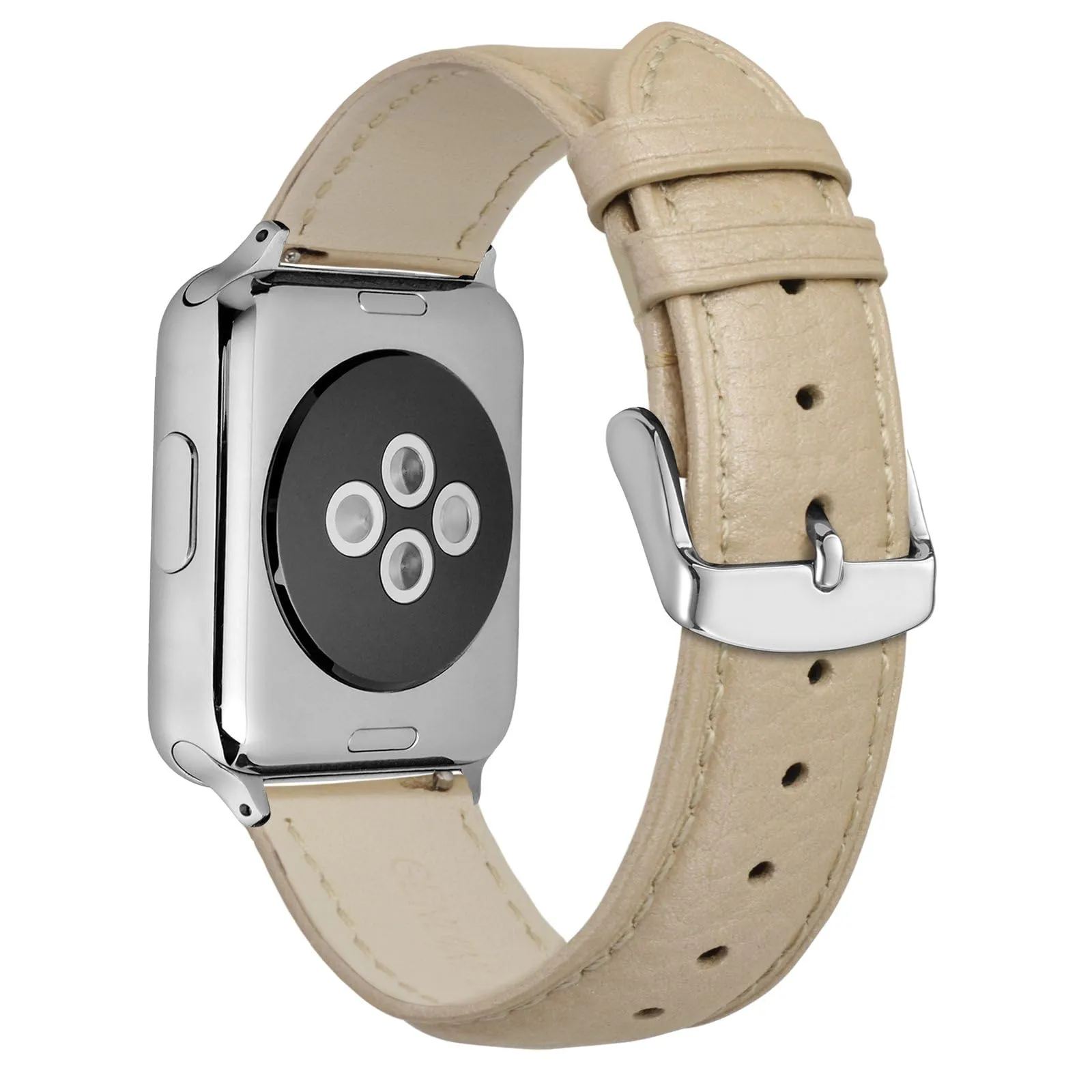 ANNEFIT Cinturino 18mm, Cinturini di Ricambio per Uomo e Donna, Imbottito Testurizzato Pelle a Sgancio Rapido (Oro) - immagine 8