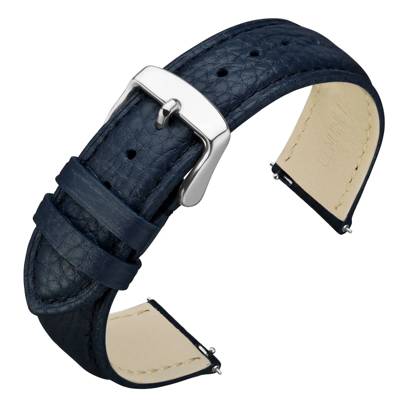ANNEFIT Cinturino 20mm, Cinturini di Ricambio per Uomo e Donna, Imbottito Testurizzato Pelle a Sgancio Rapido (Blu scuro) - immagine 1
