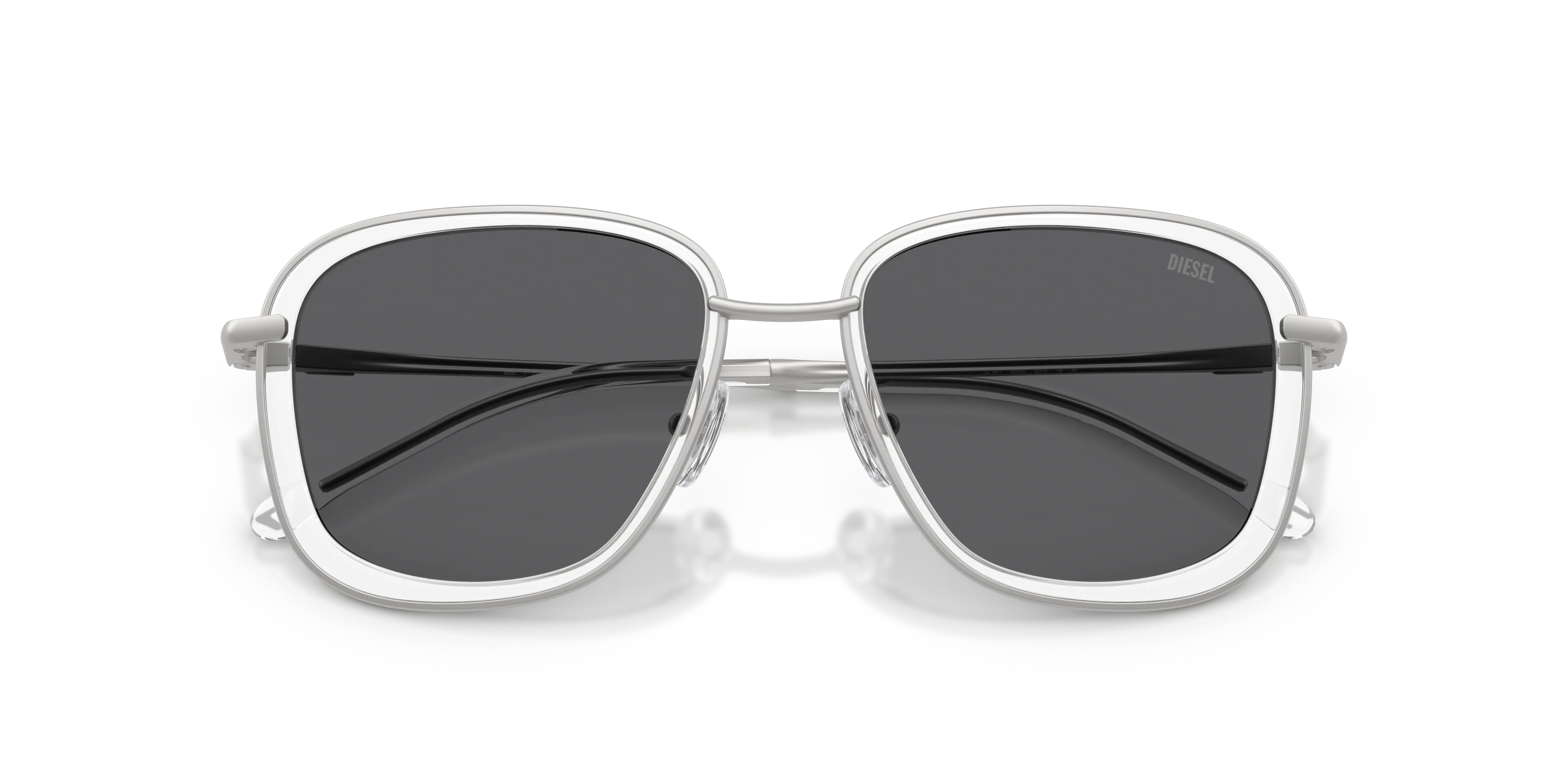 DIESEL DL1017 100787 Occhiali da sole Metallo Argento Grigio Squadrata Normale - immagine 2