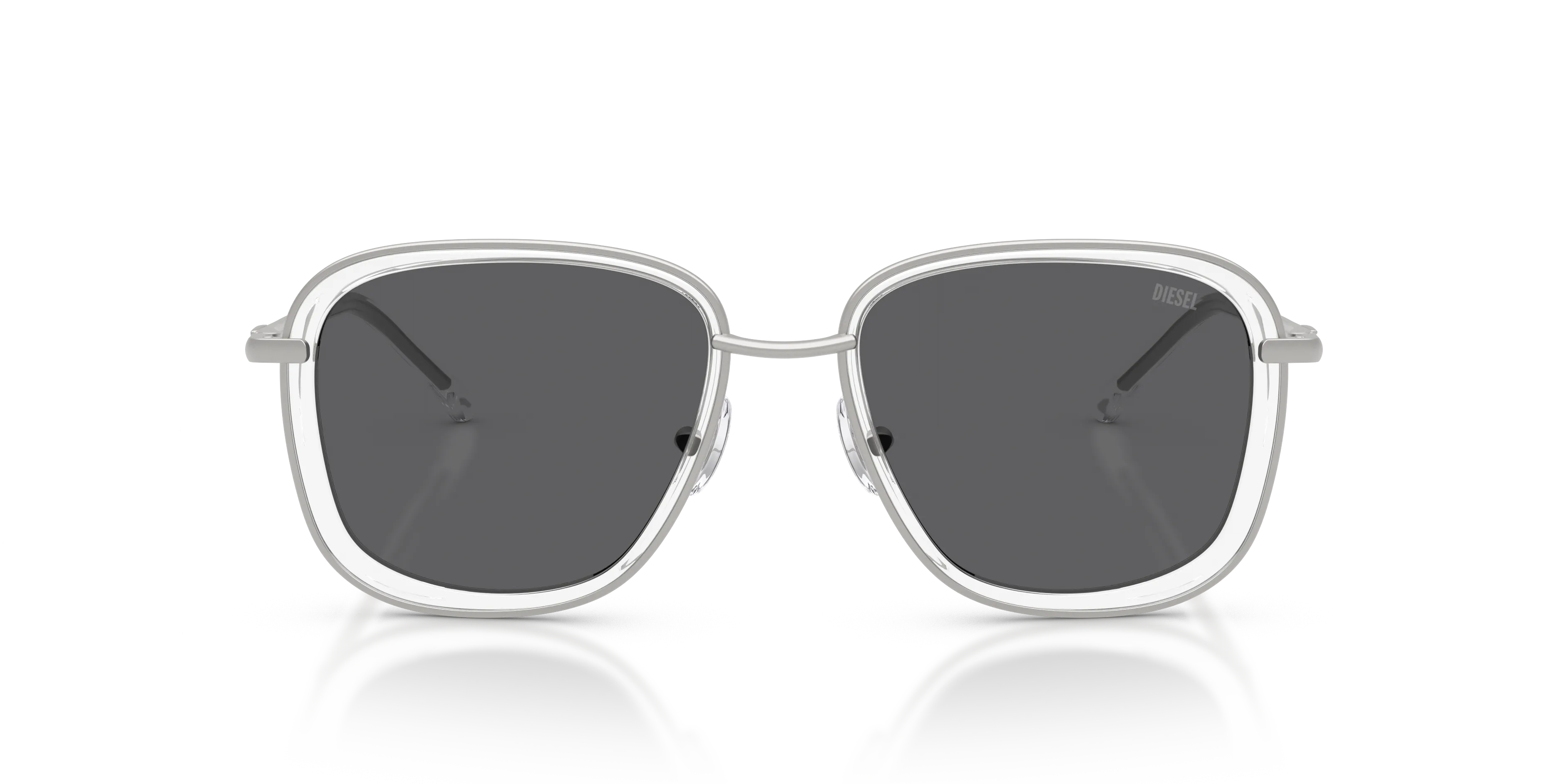 DIESEL DL1017 100787 Occhiali da sole Metallo Argento Grigio Squadrata Normale - immagine 3