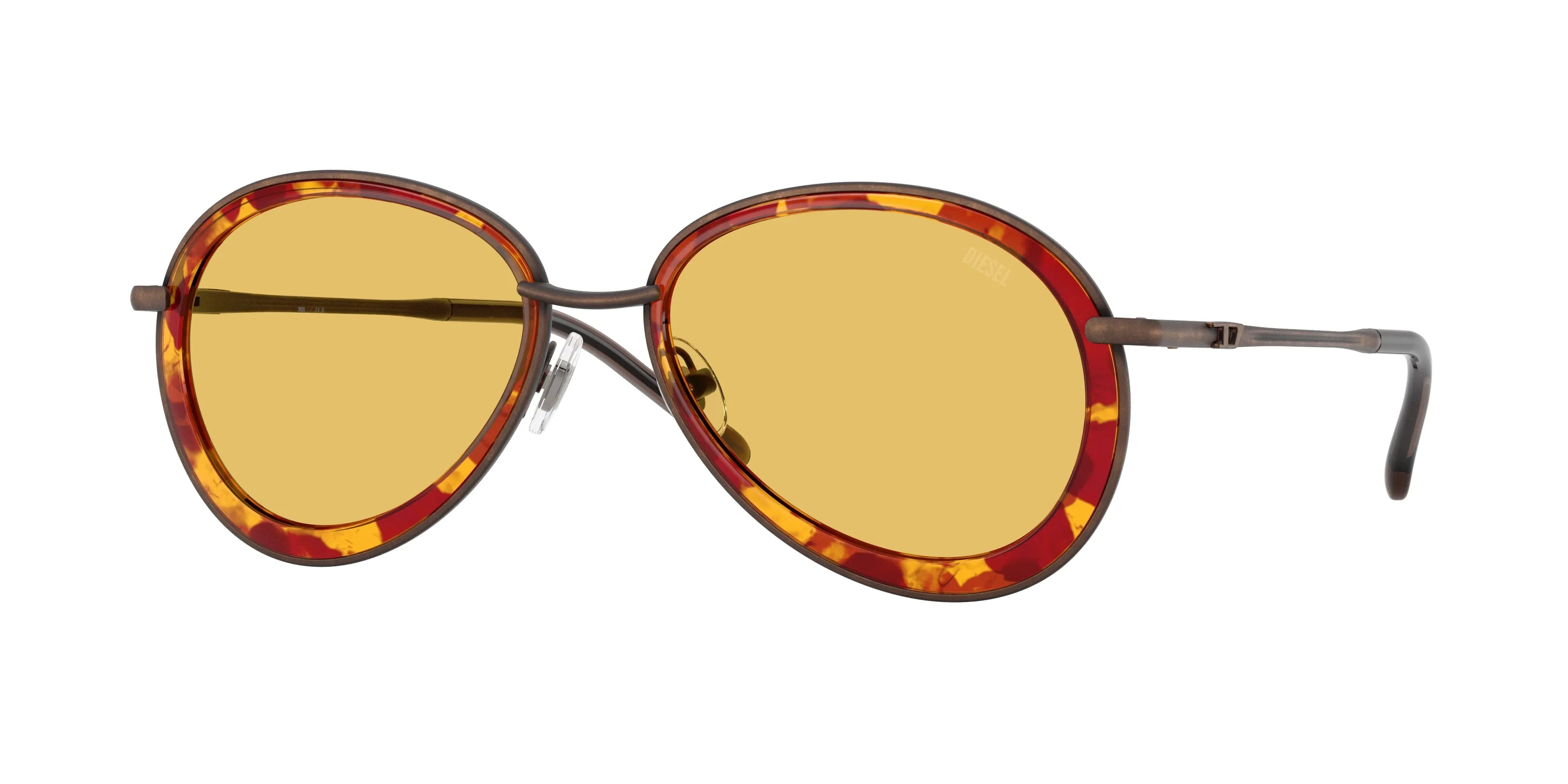 DIESEL DL1016 104085 Occhiali da sole Metallo Marrone Giallo Rotonda Normale - immagine 1