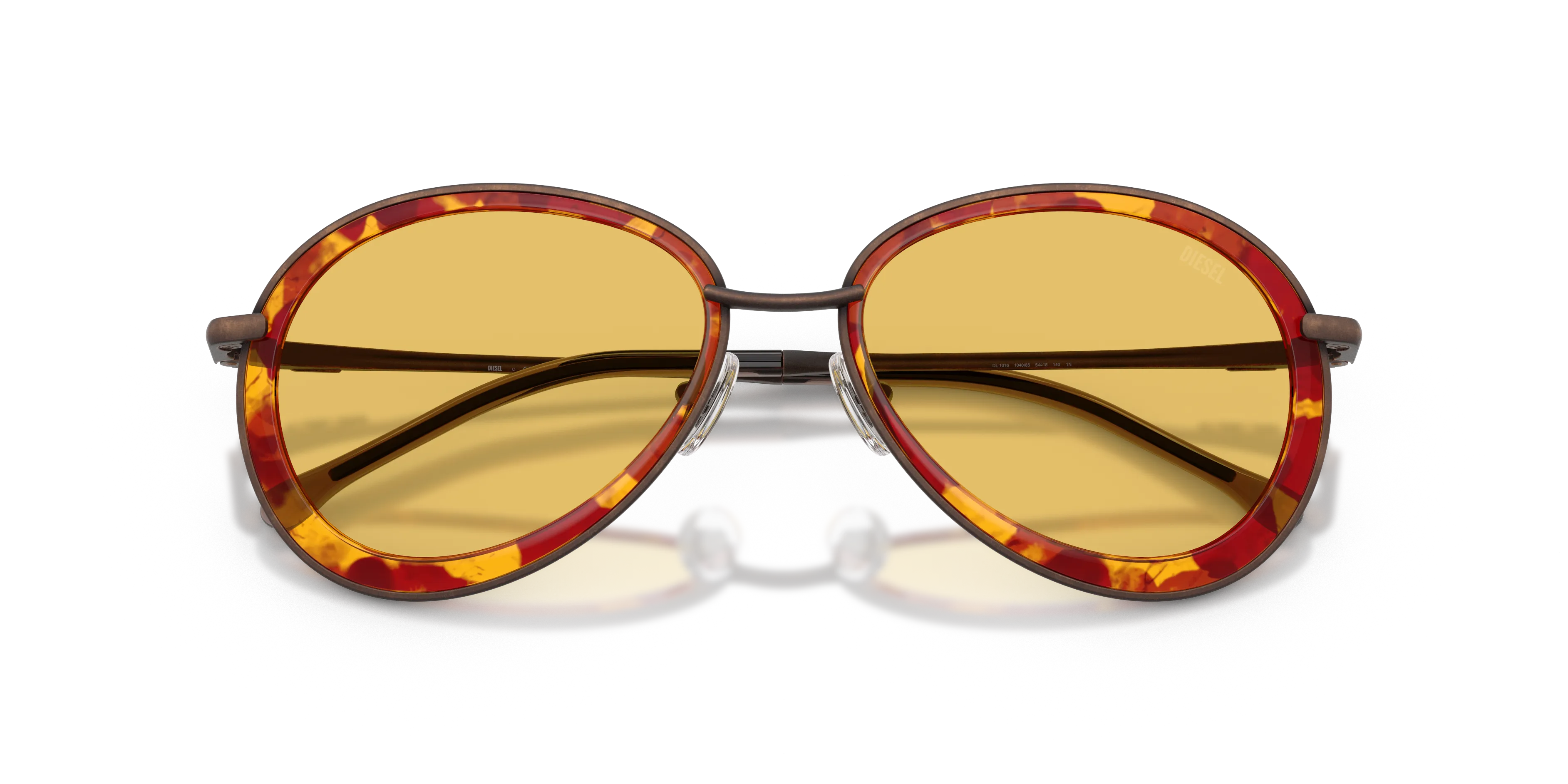 DIESEL DL1016 104085 Occhiali da sole Metallo Marrone Giallo Rotonda Normale - immagine 2