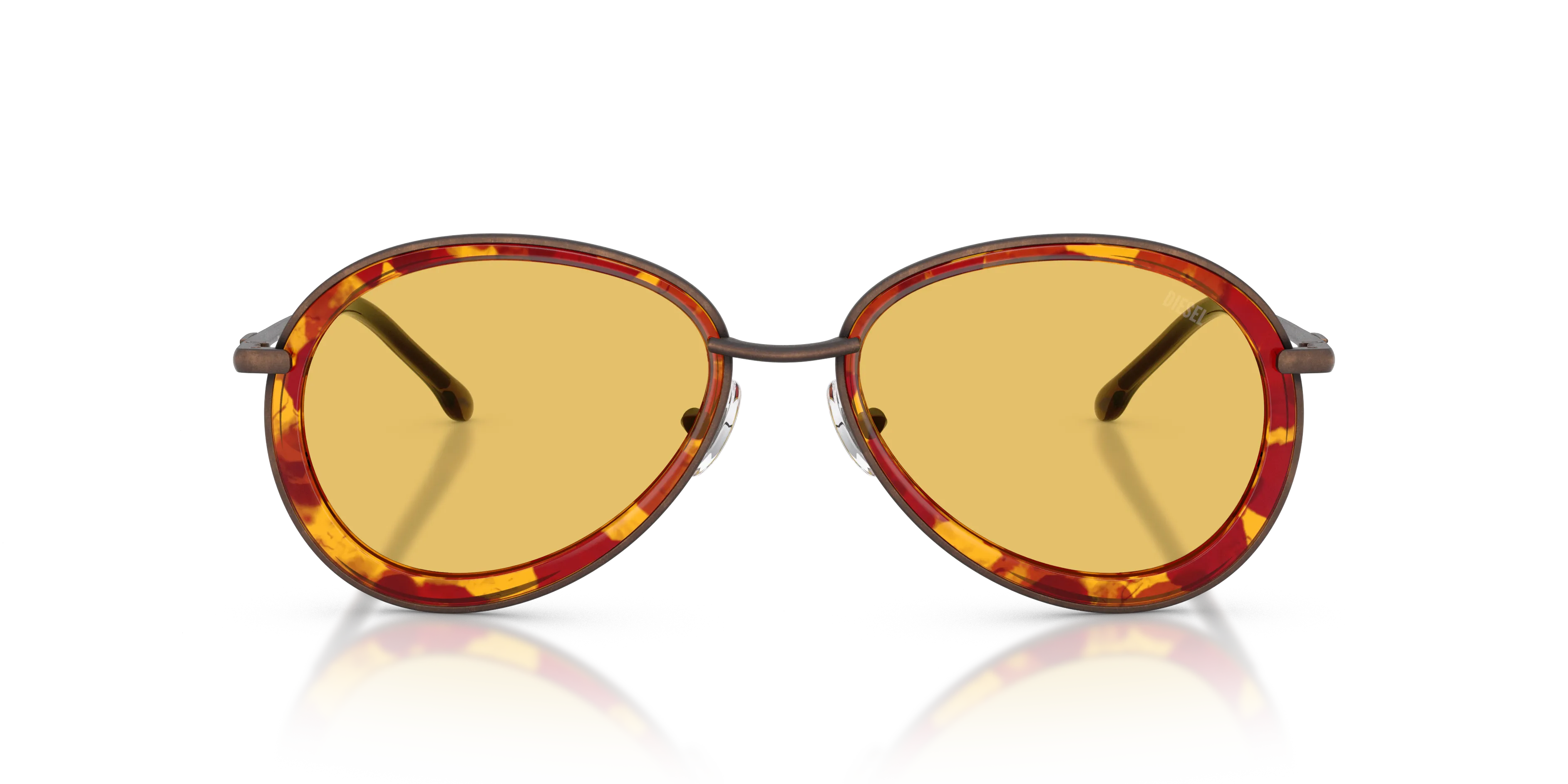 DIESEL DL1016 104085 Occhiali da sole Metallo Marrone Giallo Rotonda Normale - immagine 3