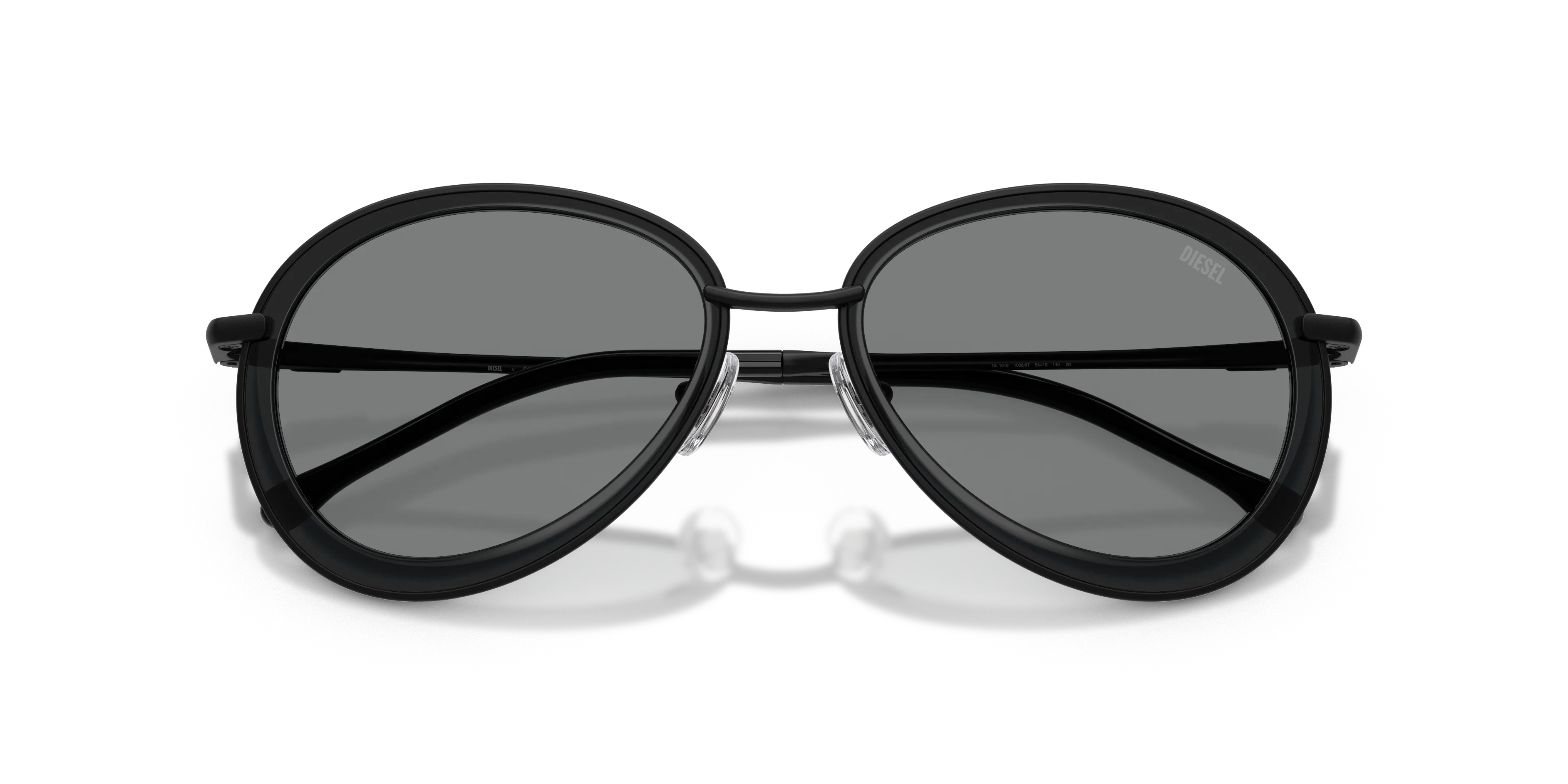 DIESEL DL1016 100887 Occhiali da sole Metallo Nero Grigio Rotonda Normale - immagine 2