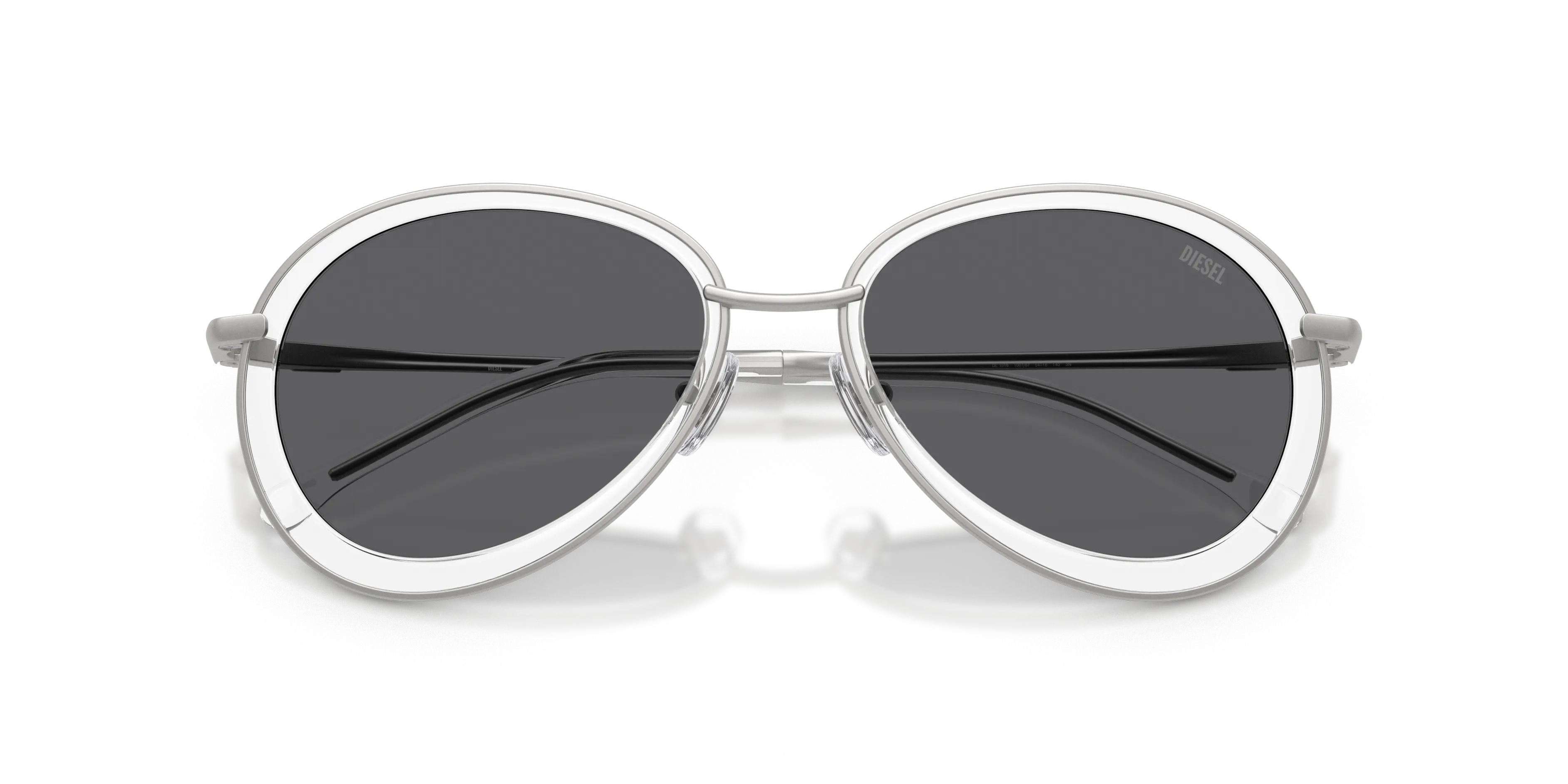 DIESEL DL1016 100787 Occhiali da sole Metallo Argento Grigio Rotonda Normale - immagine 2