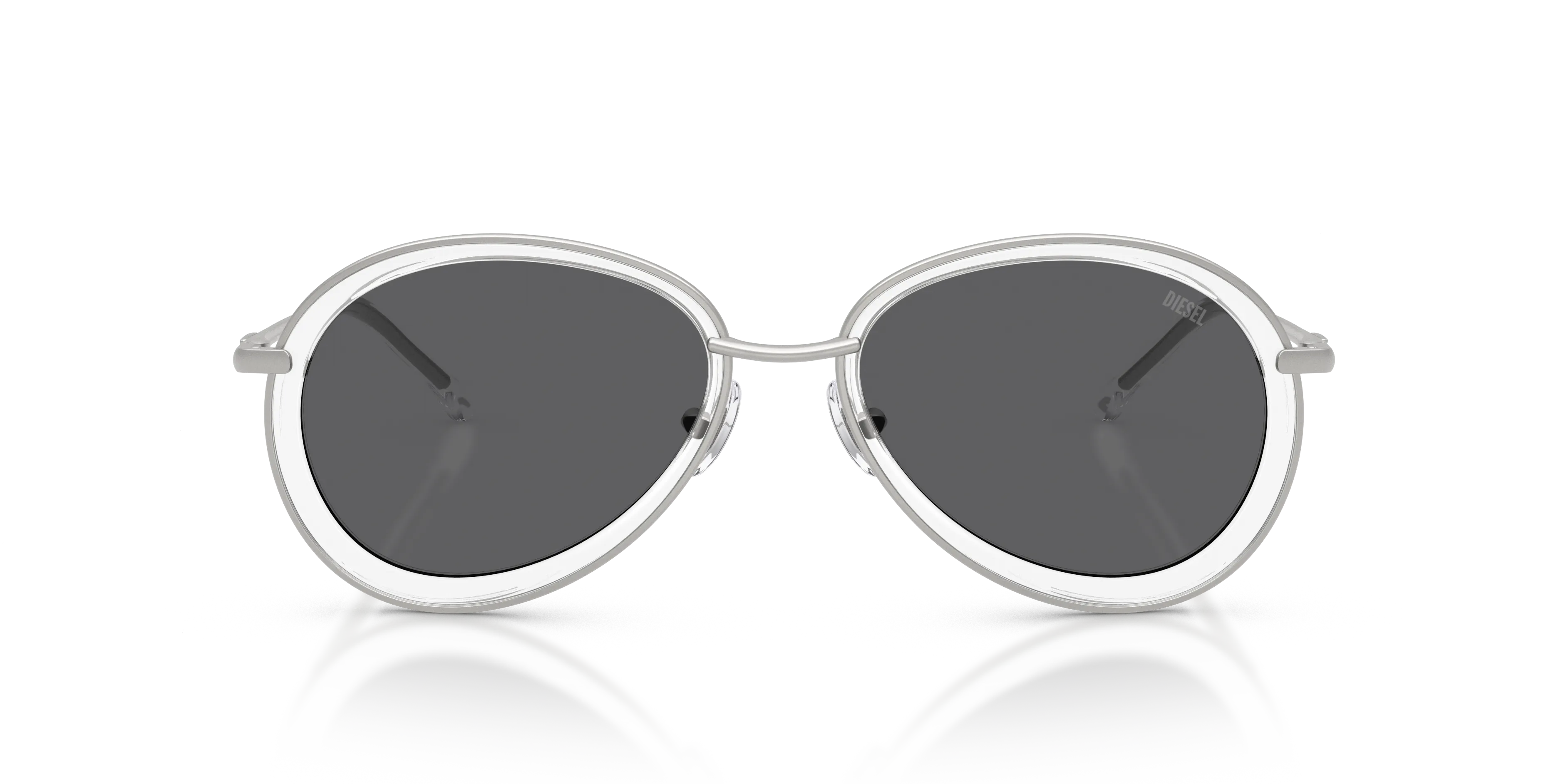 DIESEL DL1016 100787 Occhiali da sole Metallo Argento Grigio Rotonda Normale - immagine 3