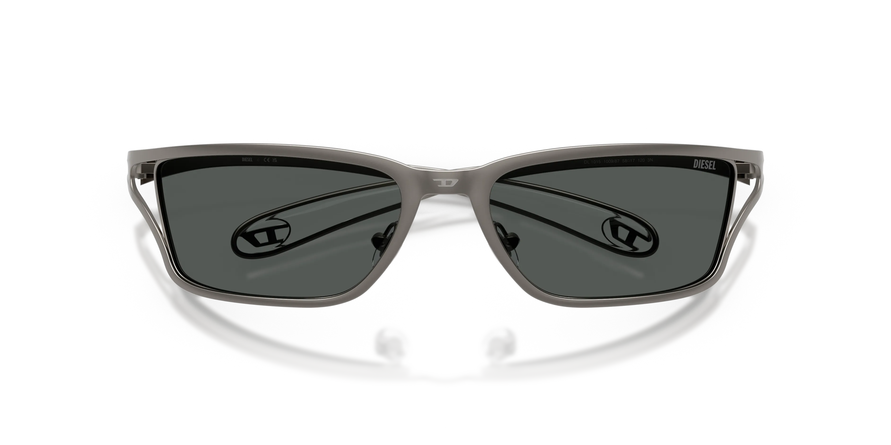 DIESEL DL1015 100987 Occhiali da sole Metallo Grigio Grigio Squadrata Normale - immagine 2