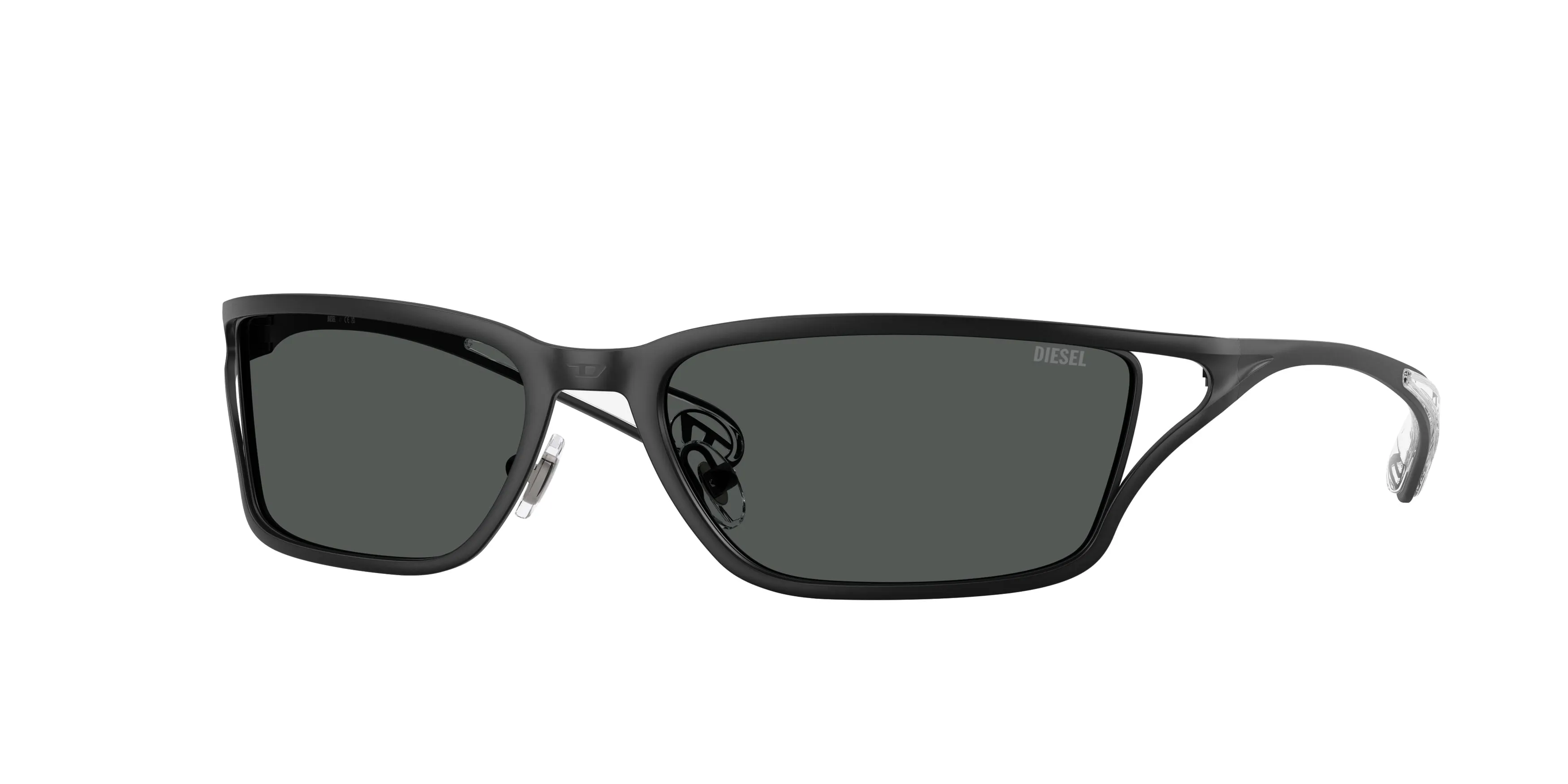 DIESEL DL1015 100887 Occhiali da sole Metallo Nero Grigio Squadrata Normale - immagine 1