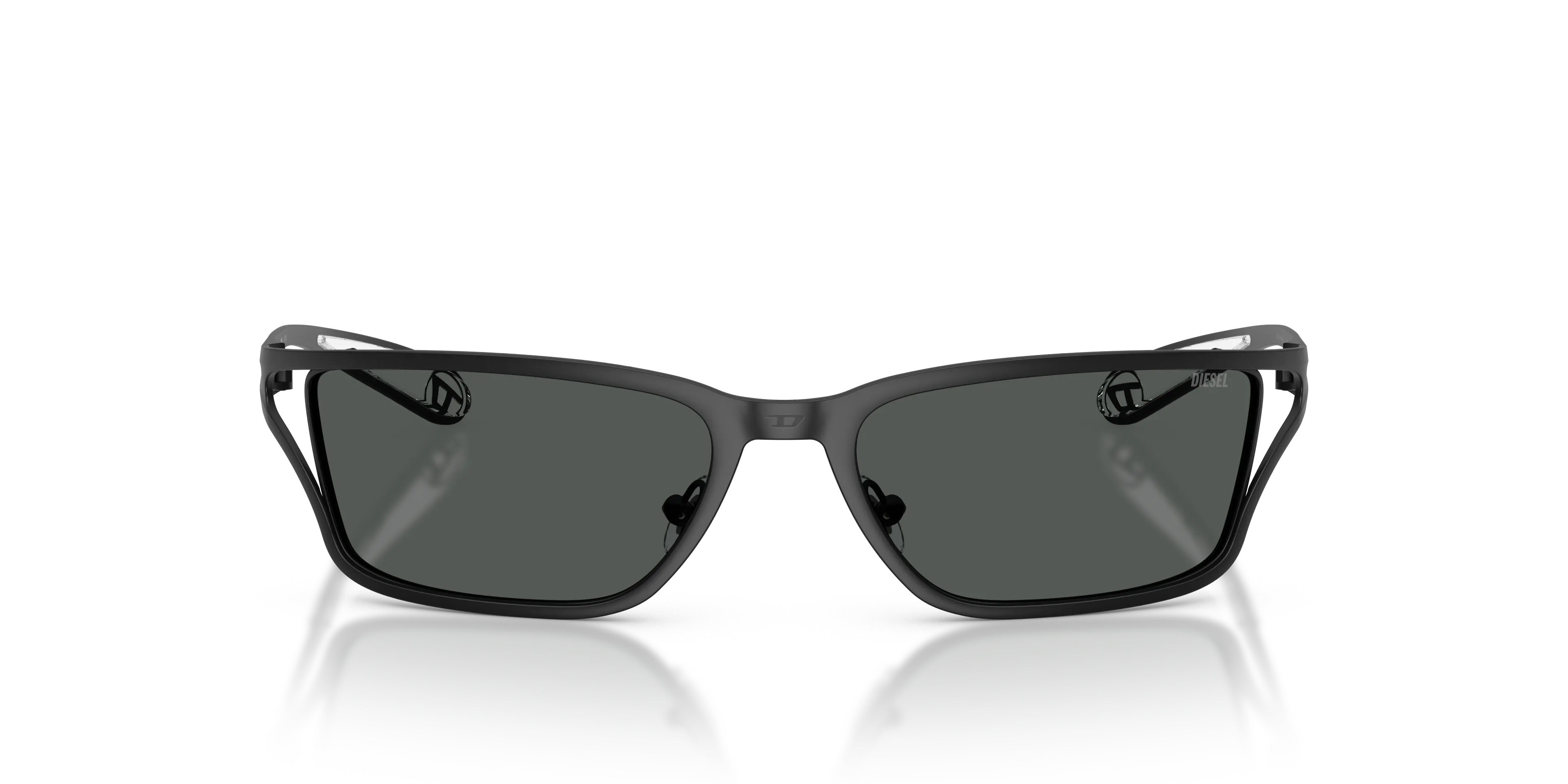 DIESEL DL1015 100887 Occhiali da sole Metallo Nero Grigio Squadrata Normale - immagine 3