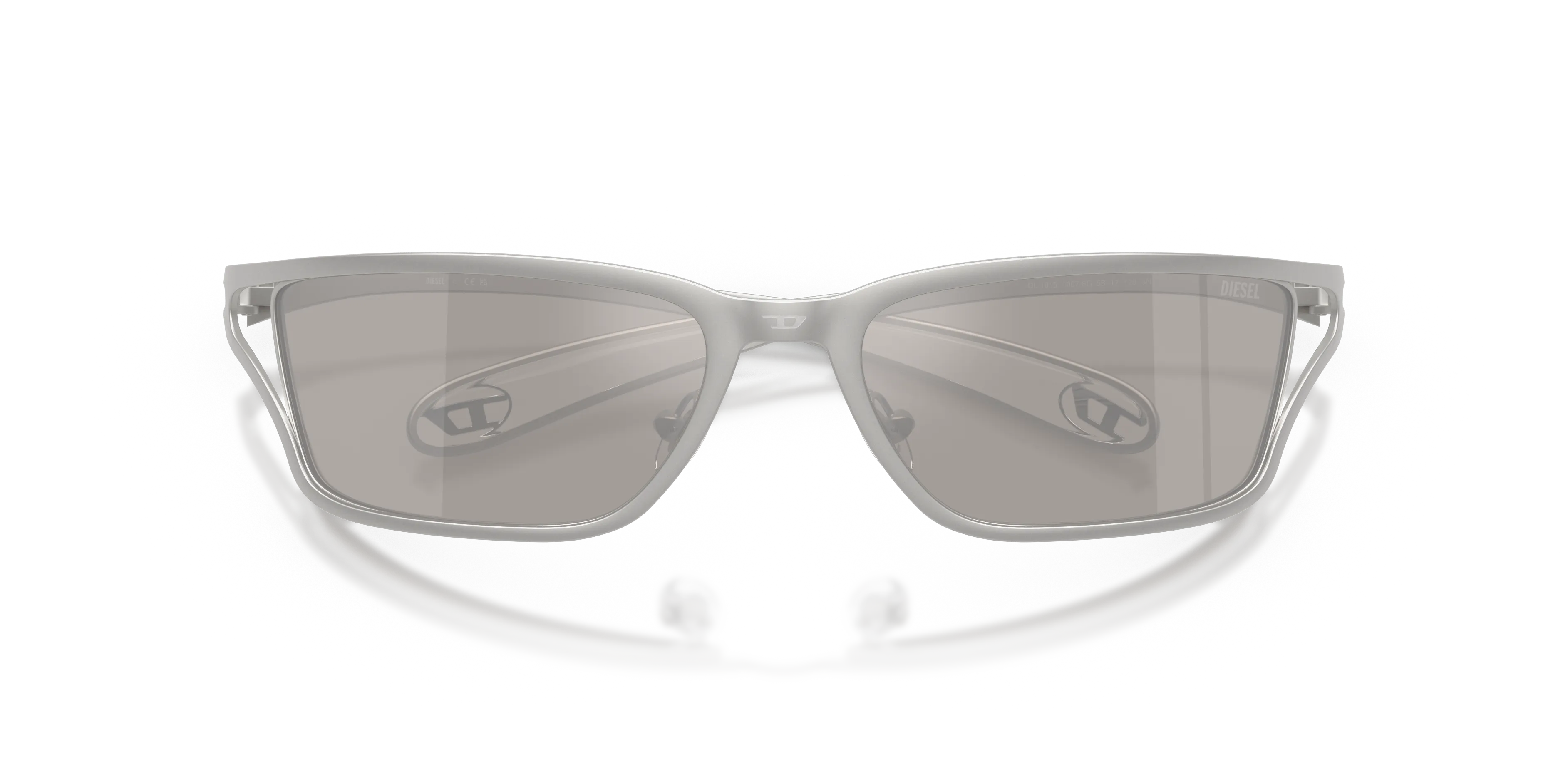 DIESEL DL1015 10076G Occhiali da sole Metallo Argento Argento Squadrata Normale - immagine 2