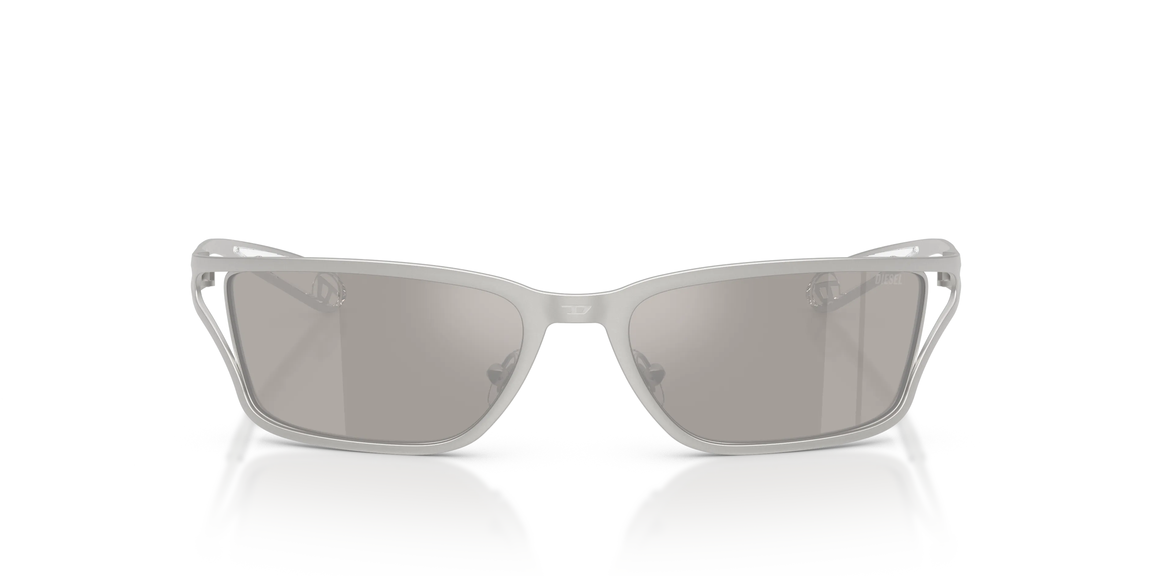 DIESEL DL1015 10076G Occhiali da sole Metallo Argento Argento Squadrata Normale - immagine 3