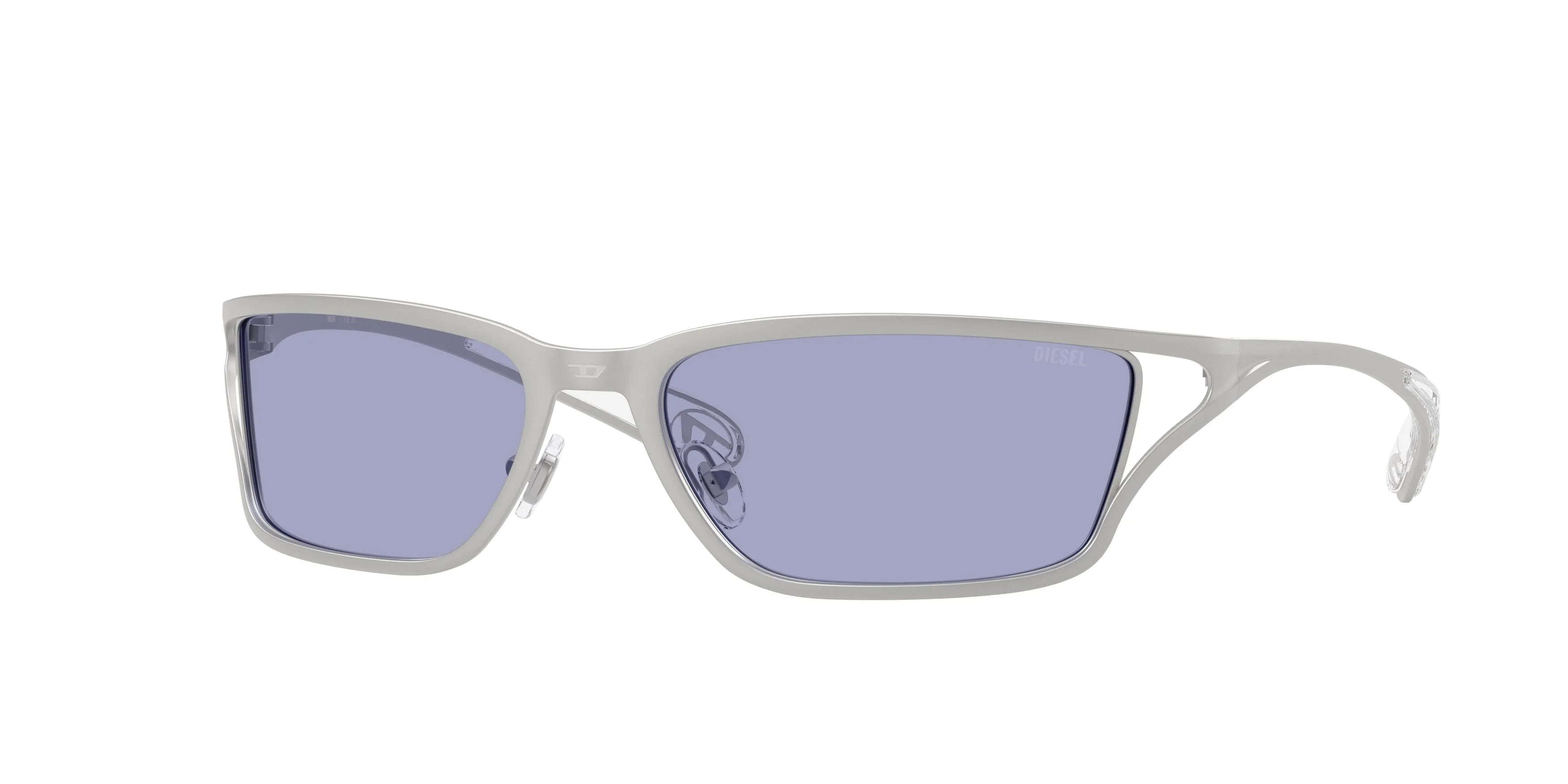 DIESEL DL1015 10071A Occhiali da sole Metallo Argento Viola Squadrata Normale - immagine 1