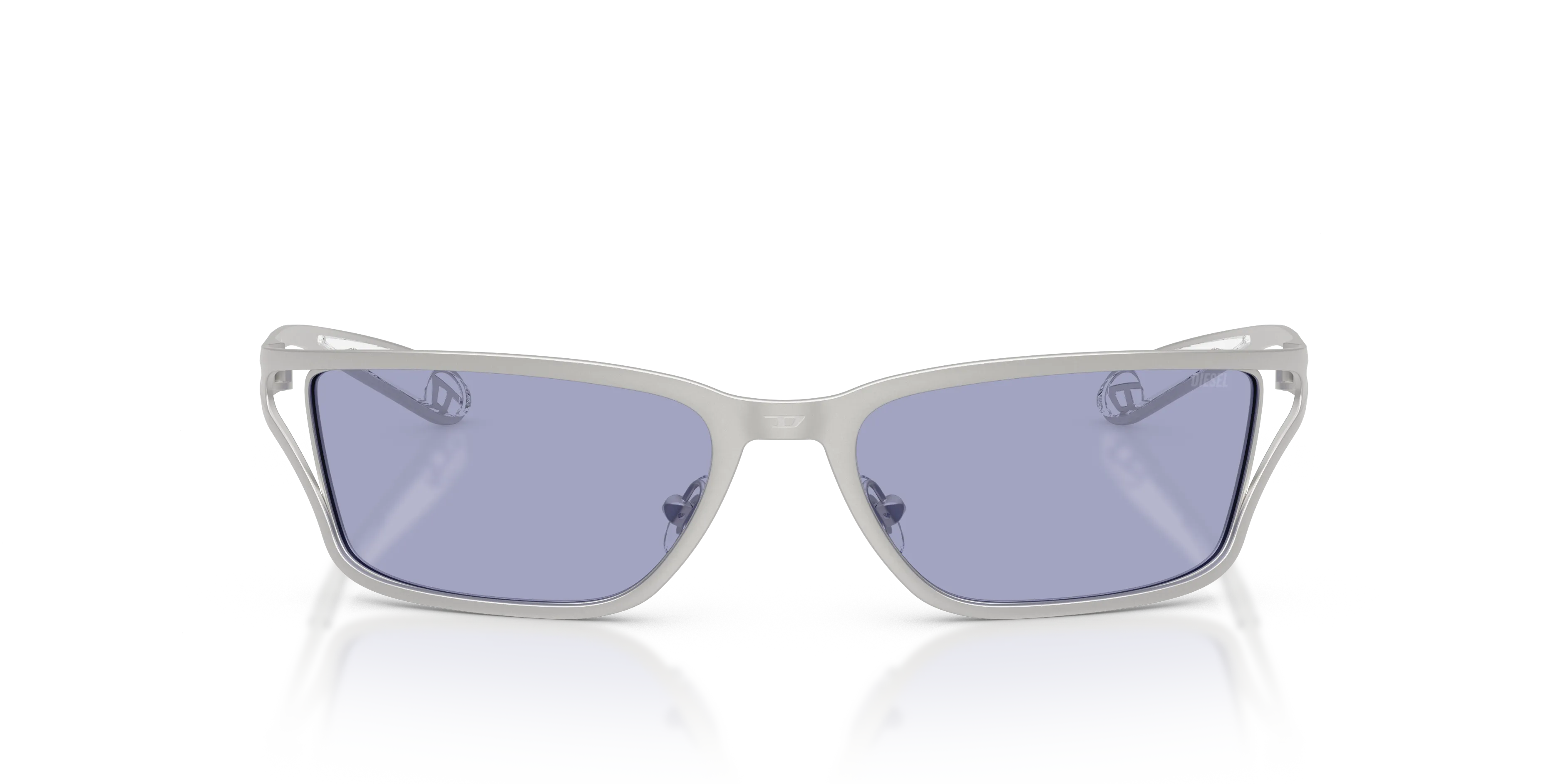 DIESEL DL1015 10071A Occhiali da sole Metallo Argento Viola Squadrata Normale - immagine 3