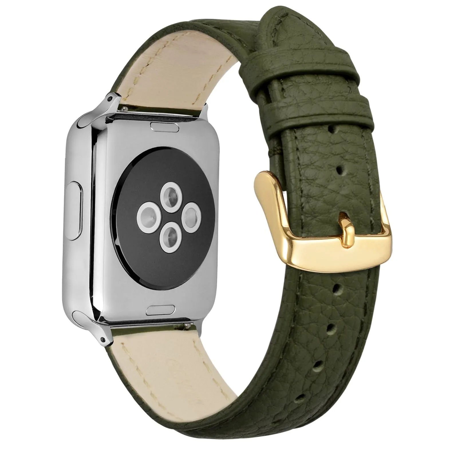ANNEFIT Cinturino 22mm, Cinturini di Ricambio per Uomo e Donna con Fibbia Oro, Imbottito Testurizzato Pelle a Sgancio Rapido (Verde) - immagine 8