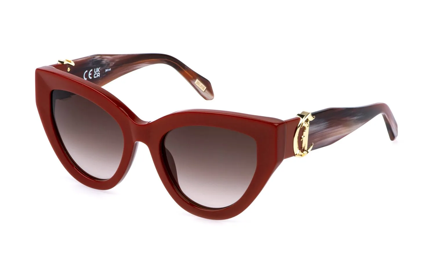 Just Cavalli SJC143V 09LB Occhiali da sole Acetato Rosso Marrone Farfalla Normale Sfumato - immagine 1
