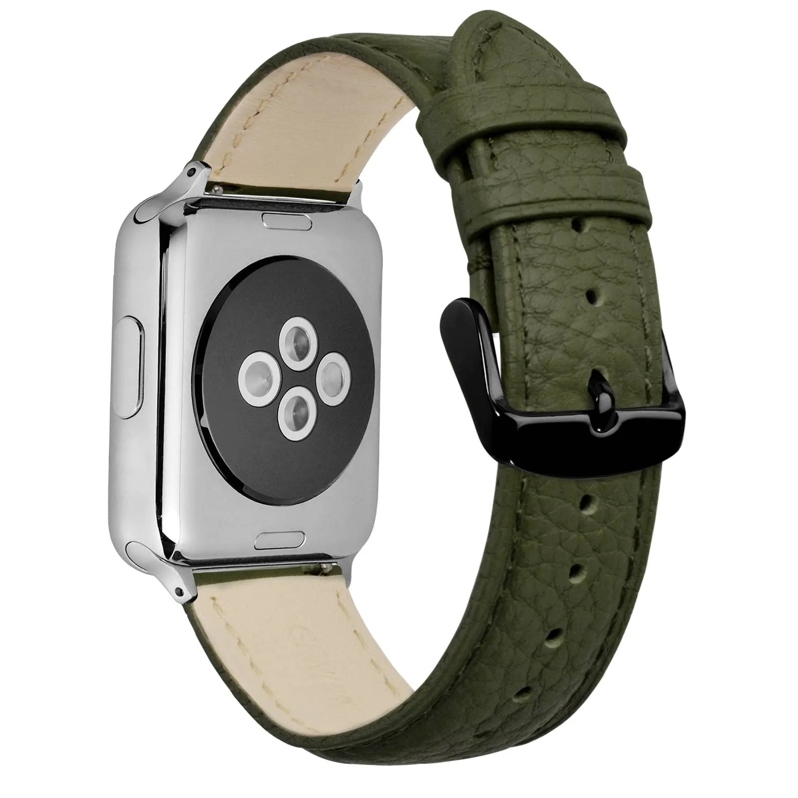 ANNEFIT Cinturino 22mm, Cinturini di Ricambio per Uomo e Donna con Fibbia Nero, Imbottito Testurizzato Pelle a Sgancio Rapido (Verde) - immagine 8