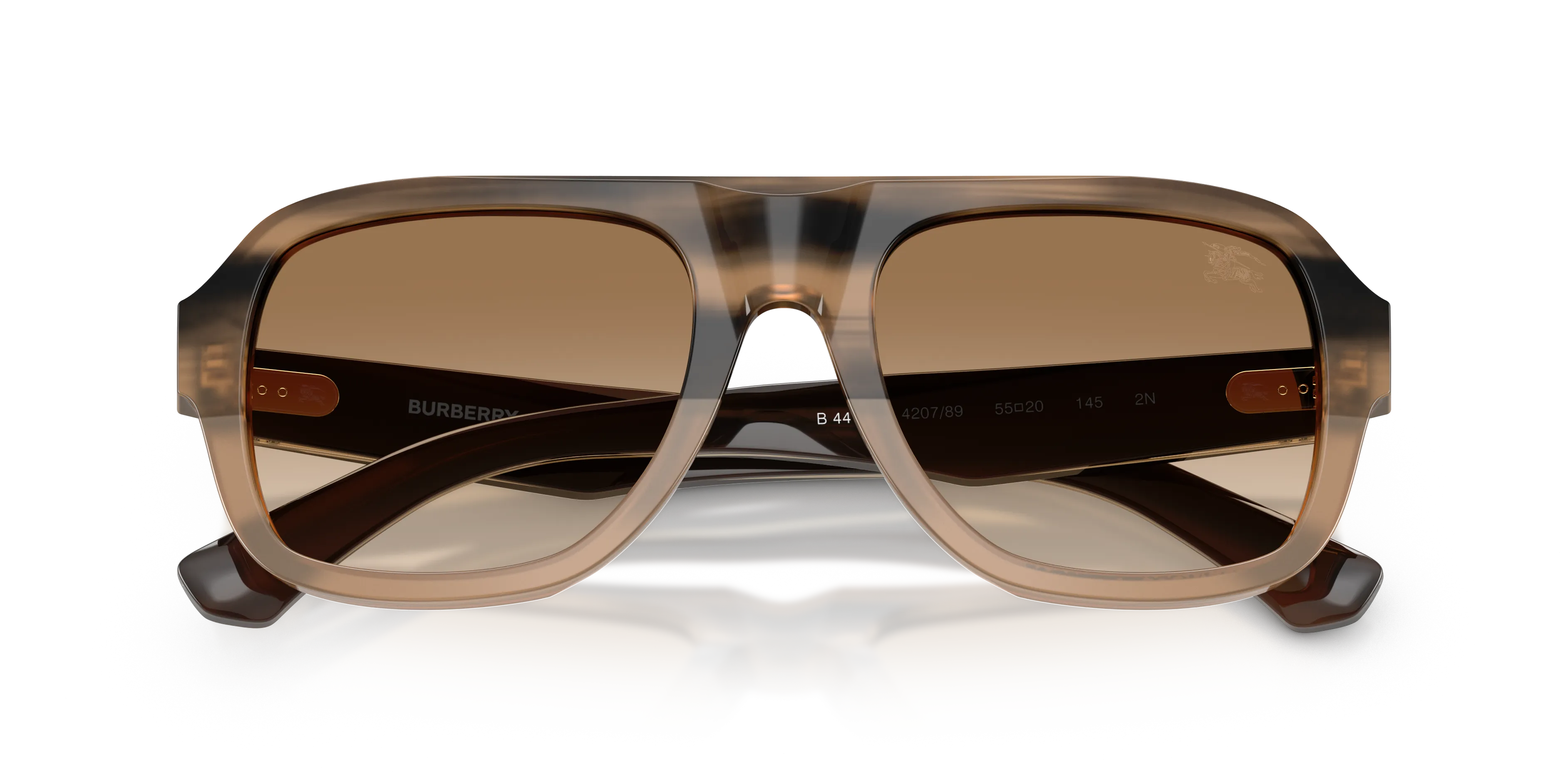 Burberry BE4478 420789 Occhiali da sole Acetato Beige Marrone Pilot Normale Sfumato - immagine 2