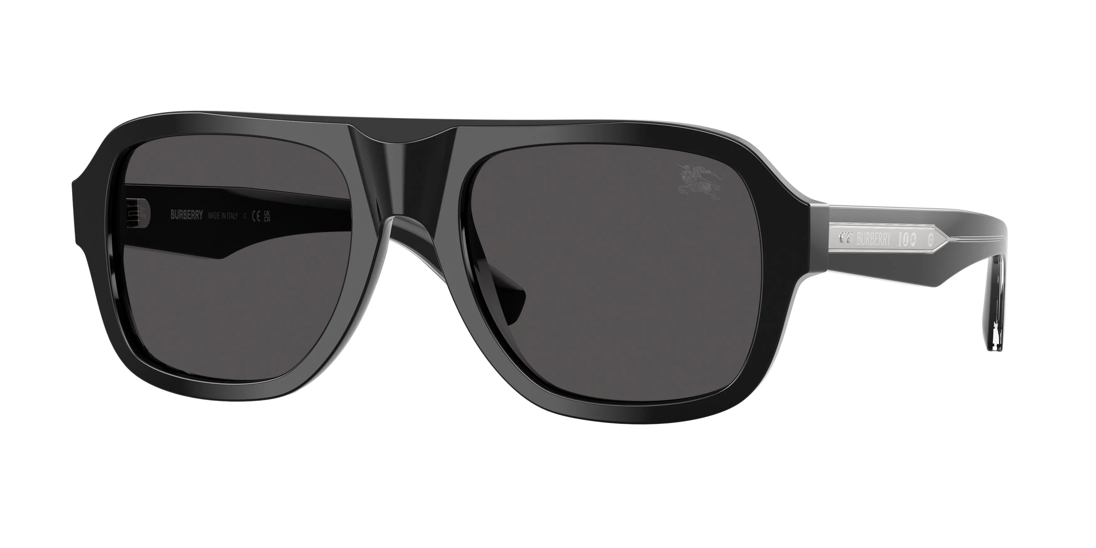 Burberry BE4478 420687 Occhiali da sole Acetato Nero Grigio Pilot Normale - immagine 1