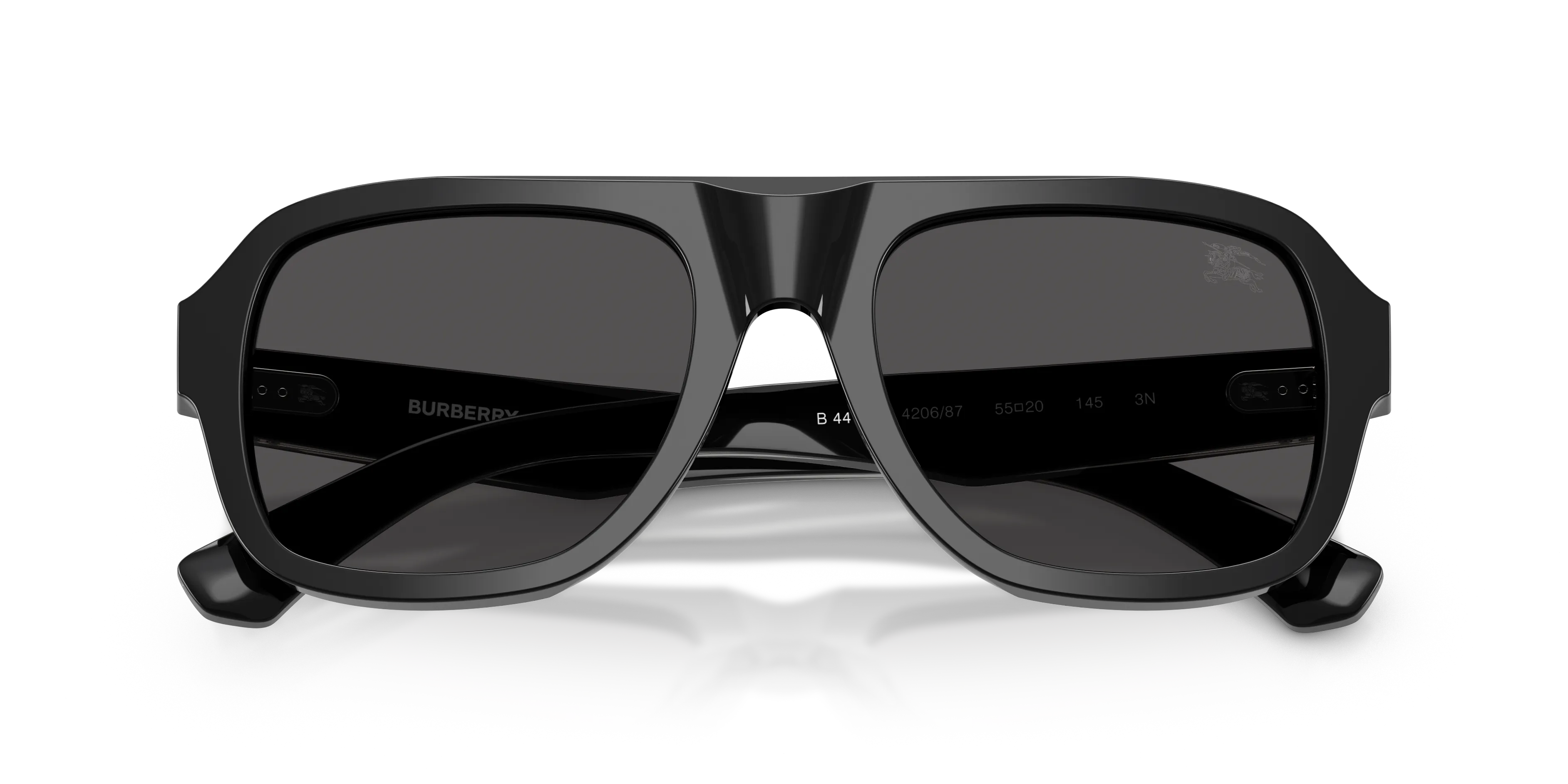 Burberry BE4478 420687 Occhiali da sole Acetato Nero Grigio Pilot Normale - immagine 2